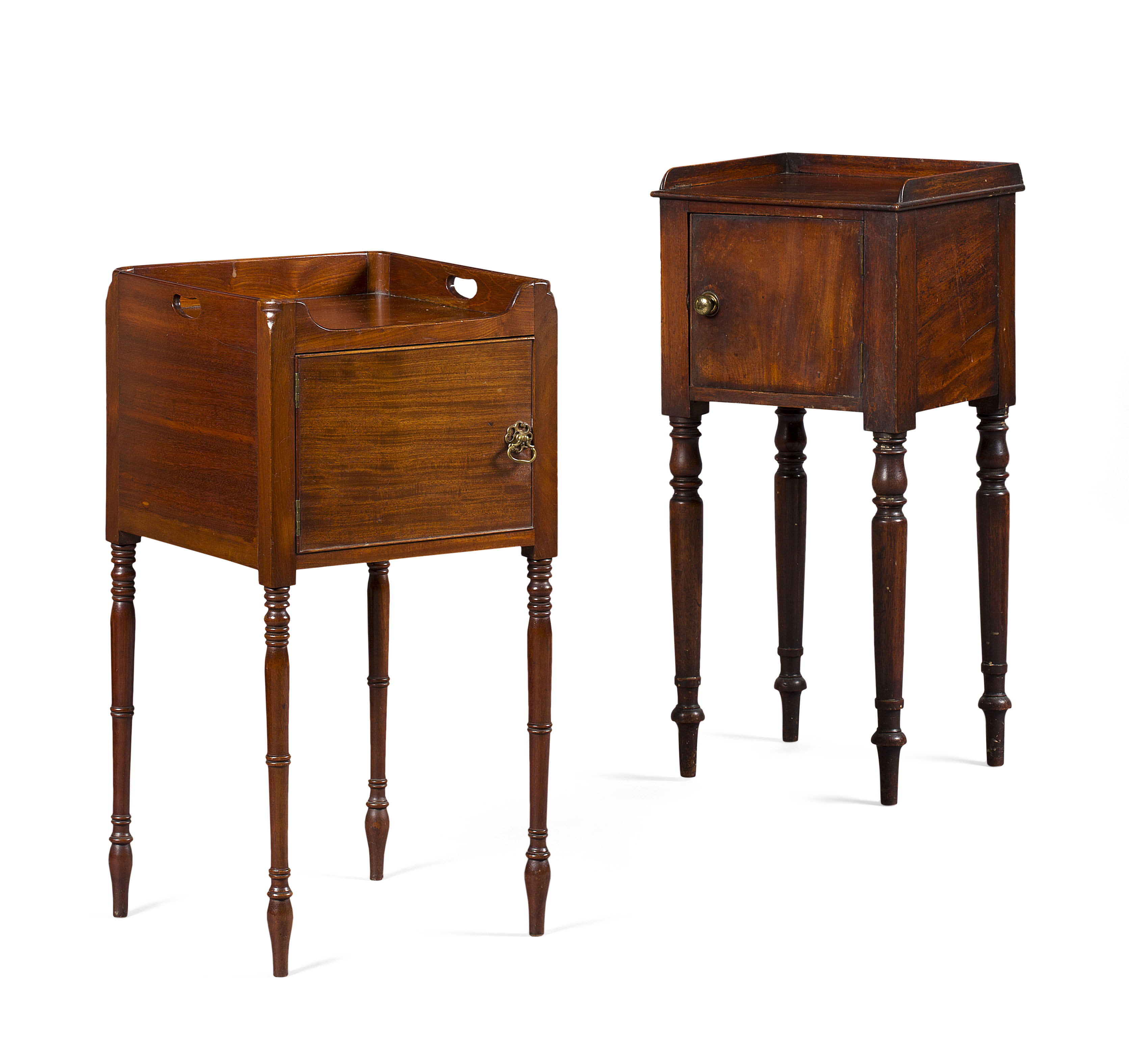 TWO REGENCY MAHOGANY NIGHT CUPBOARDS