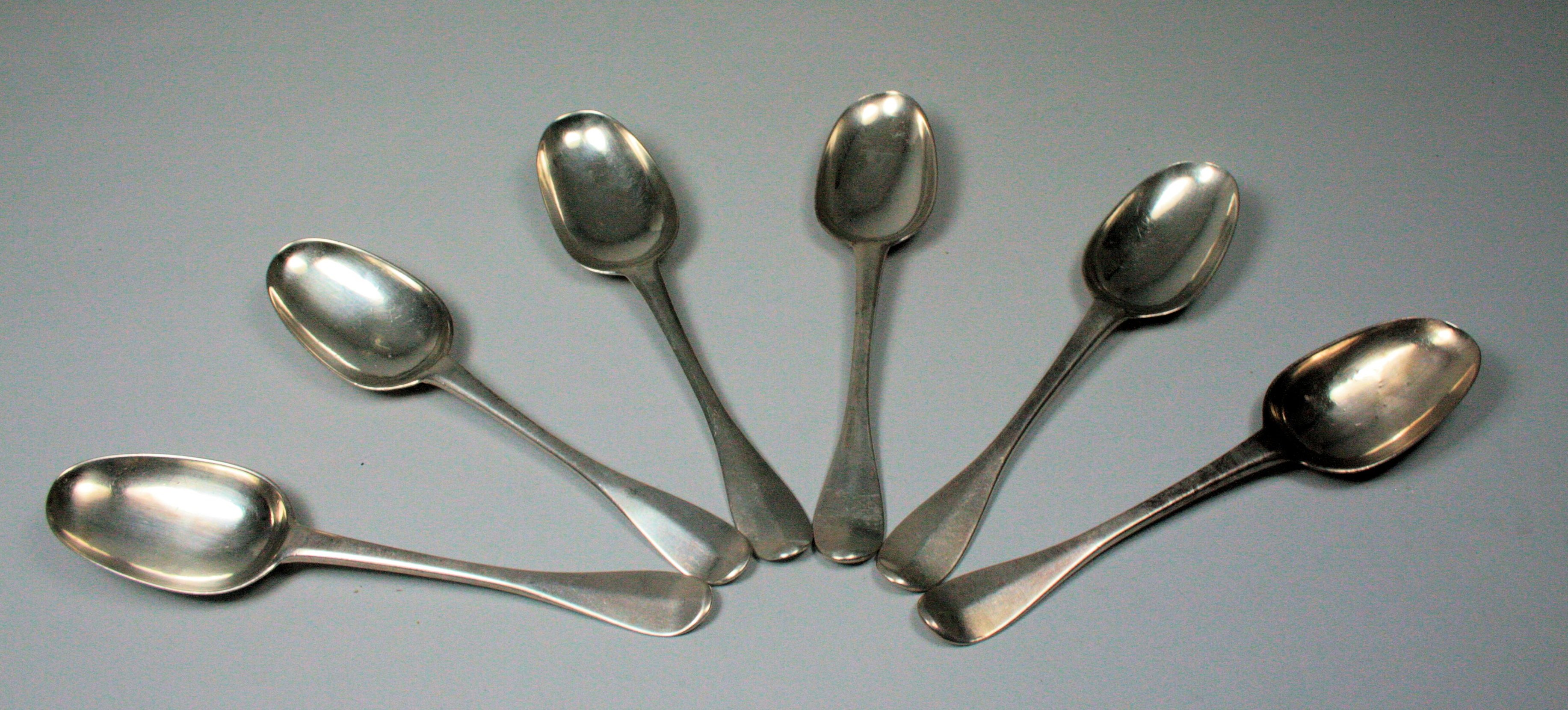 A matched set of George I tablespoons