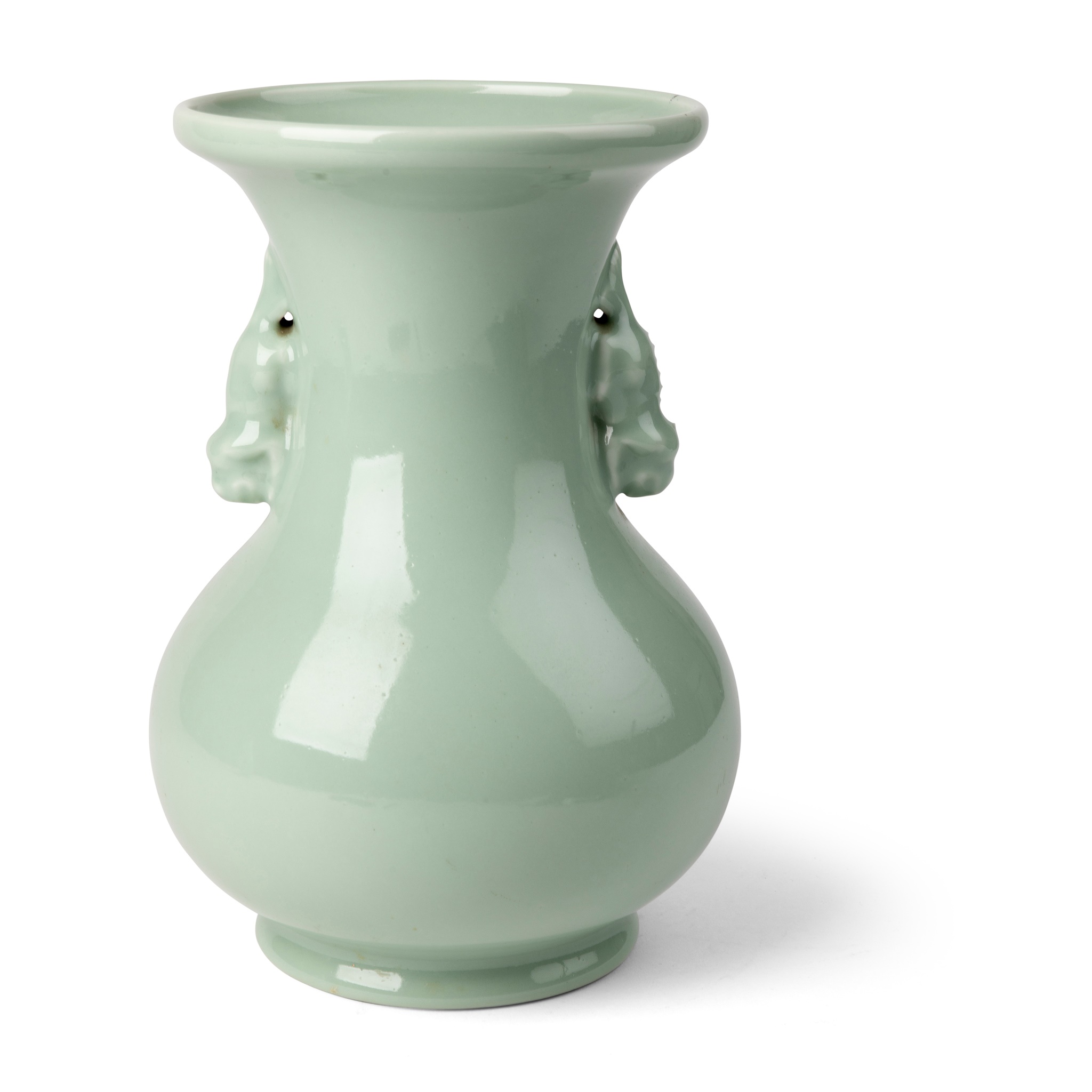CELADON-GLAZED 'MAKARA' HANDLED VASE