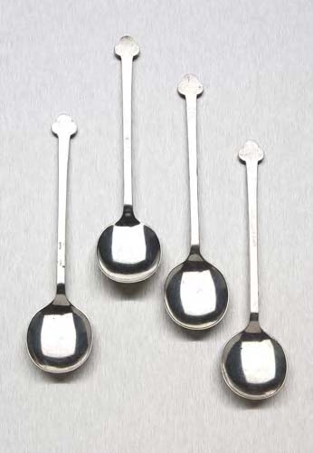 Charles Rennie Mackintosh (1868-1928) Four electroplated tea spoons,