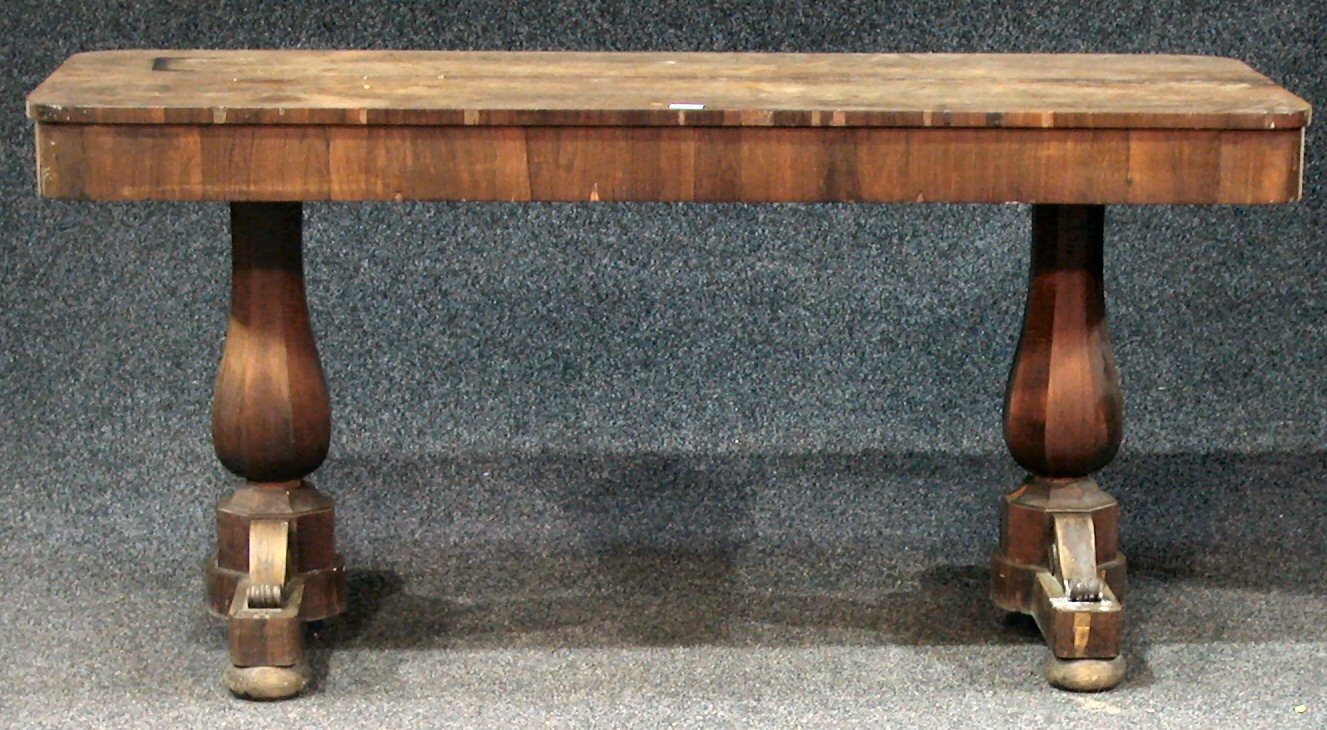 A Victorian rosewood library table,