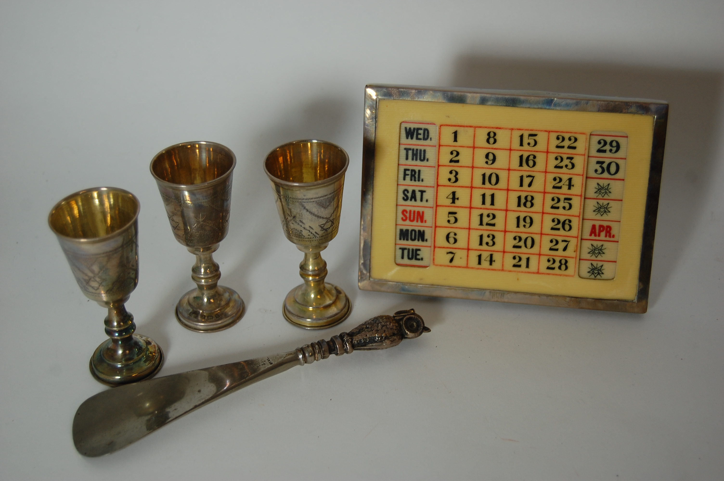 A collection of silver and plated wares