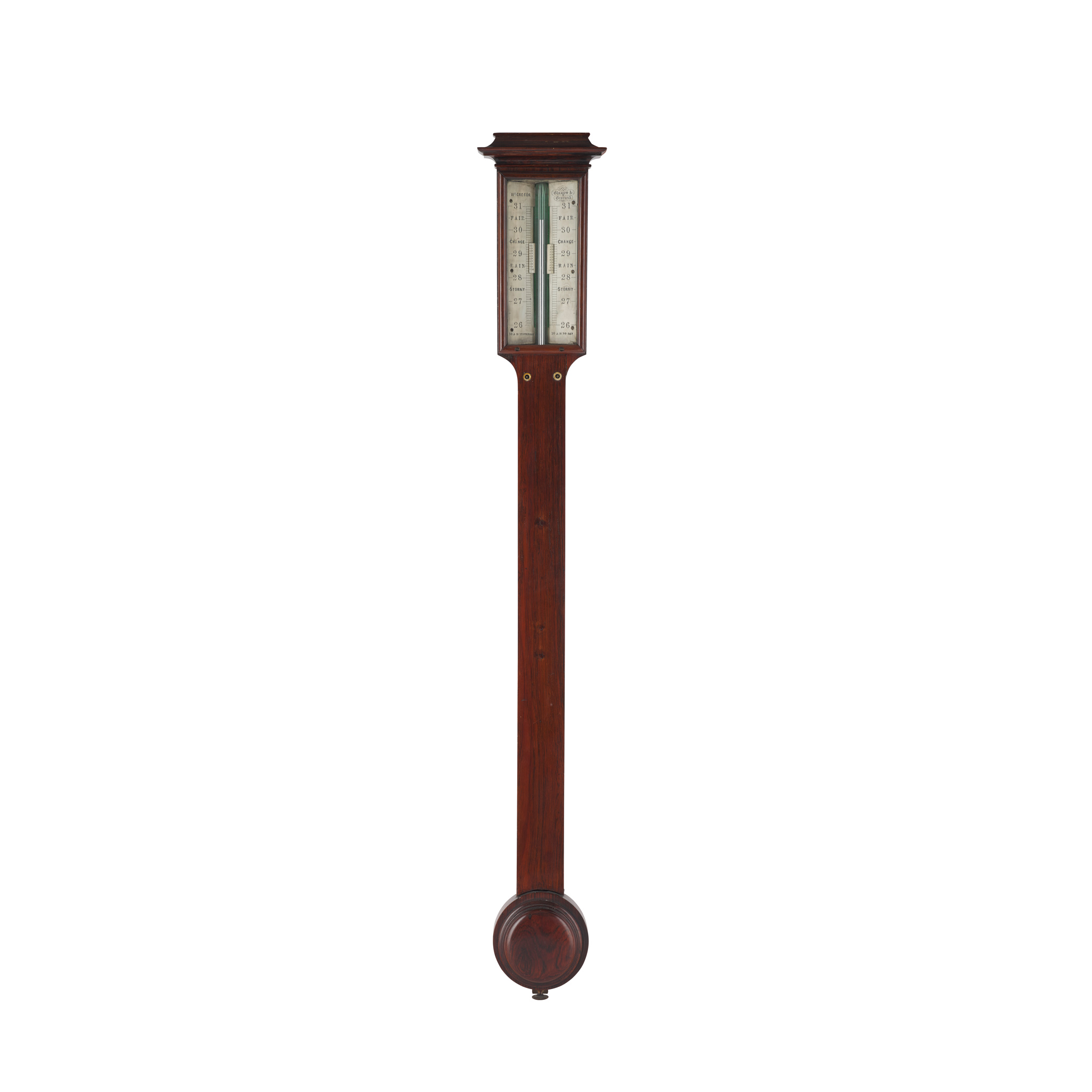SCOTTISH ROSEWOOD STICK BAROMETER BY DUNCAN MCGREGOR, GLASGOW & GREENOCK