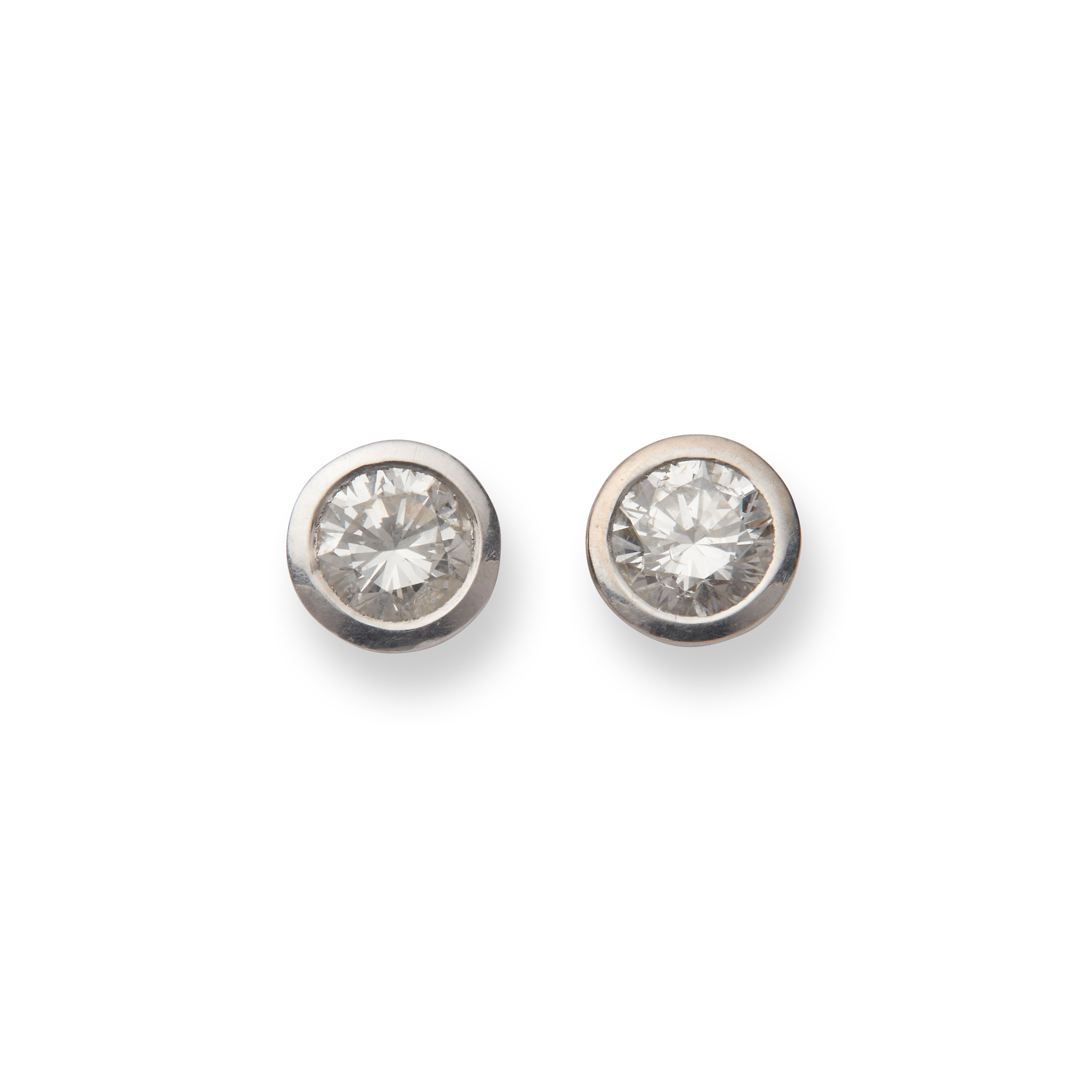 A pair of 18ct gold diamond stud earrings