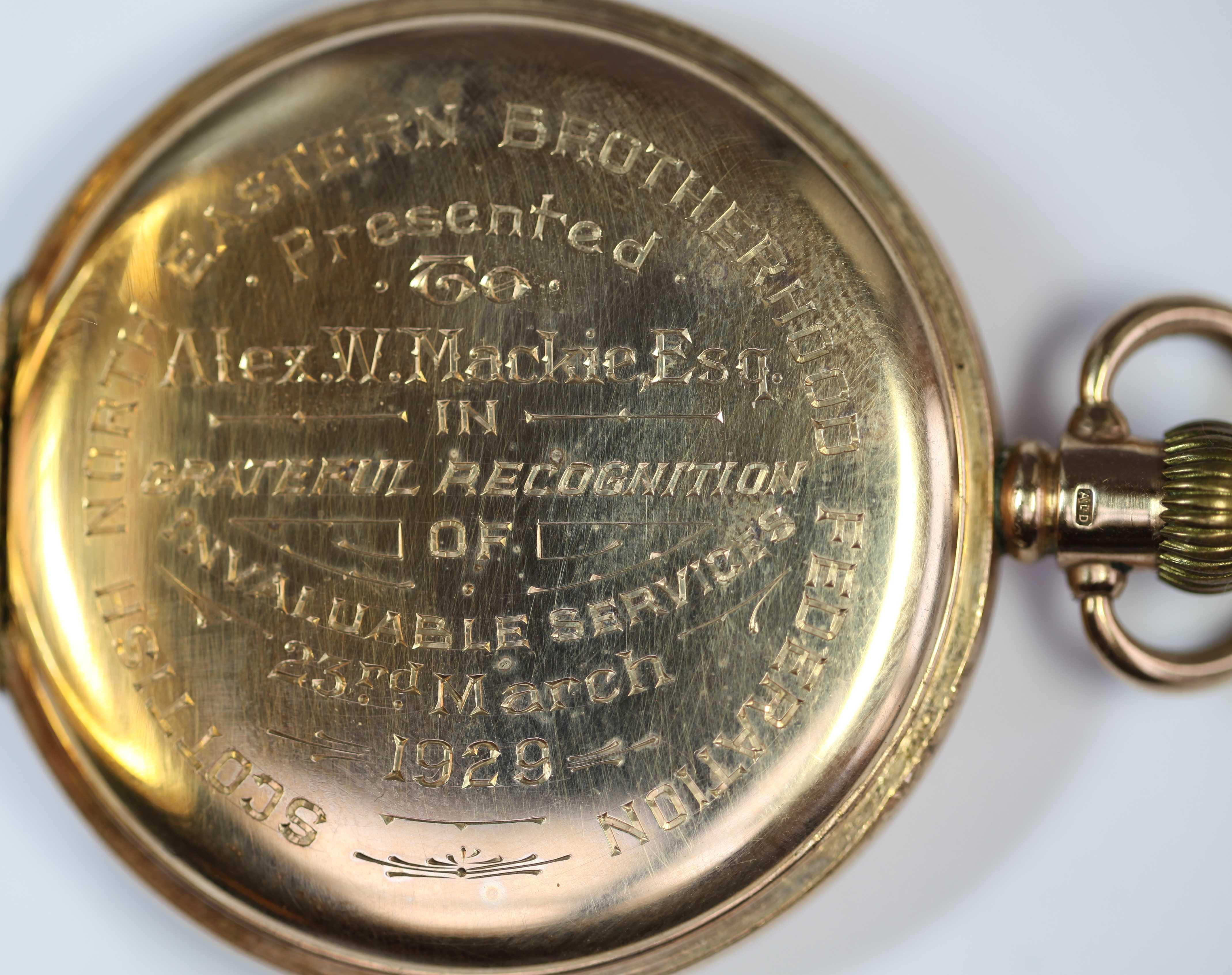 A 9ct gold cased pocket watch
