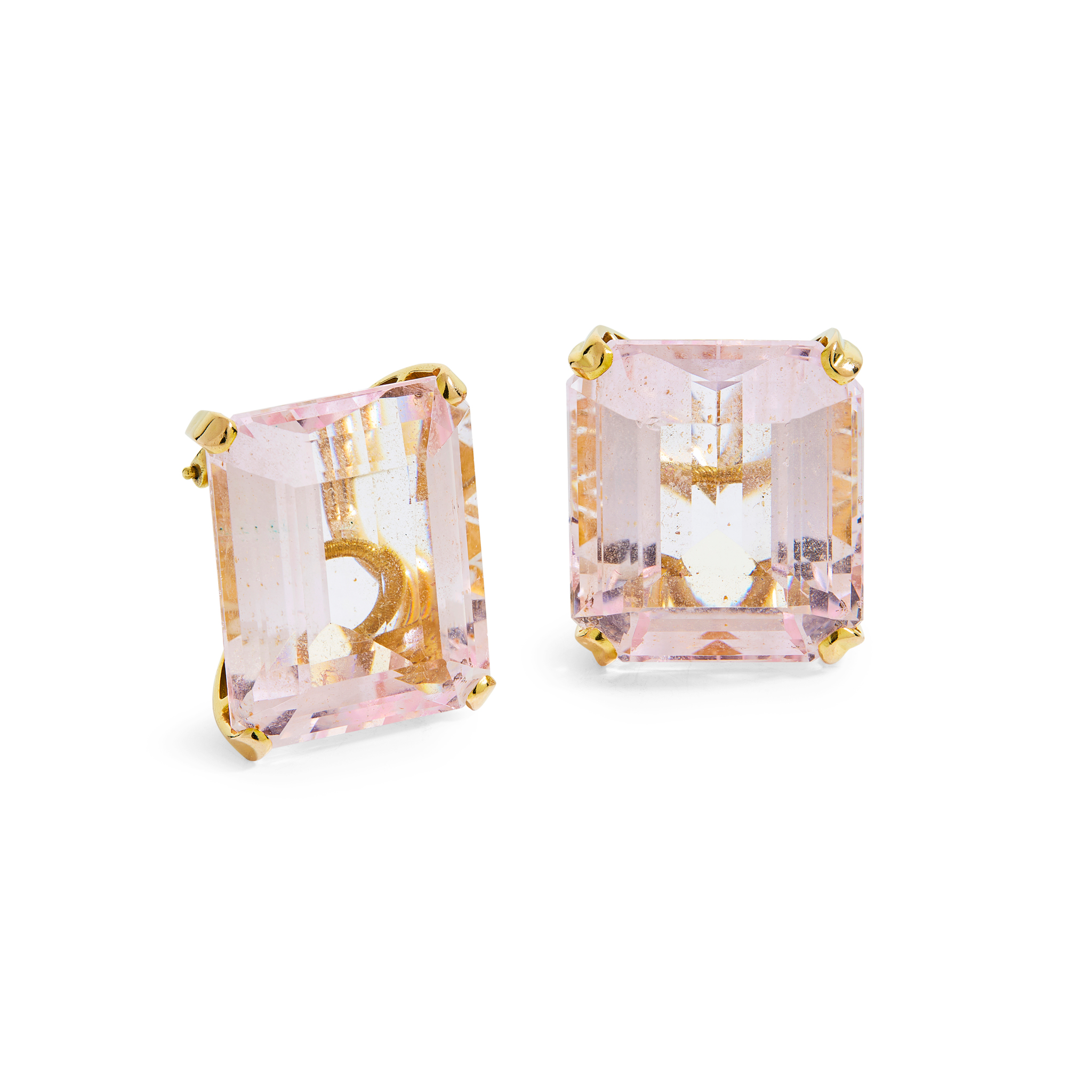 A pair of morganite earrings
