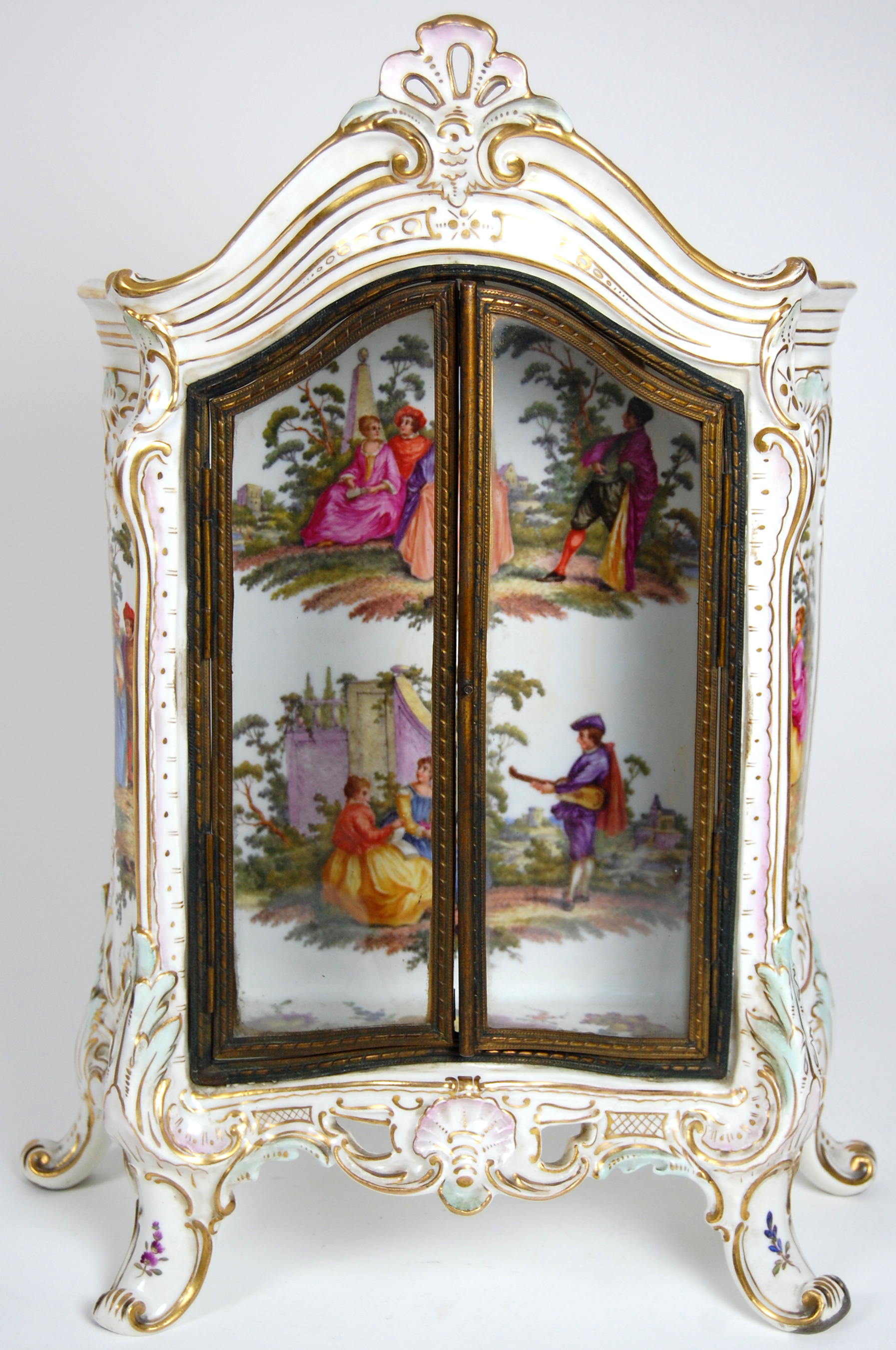 SEVRES STYLE PORCELAIN MINIATURE VITRINE
