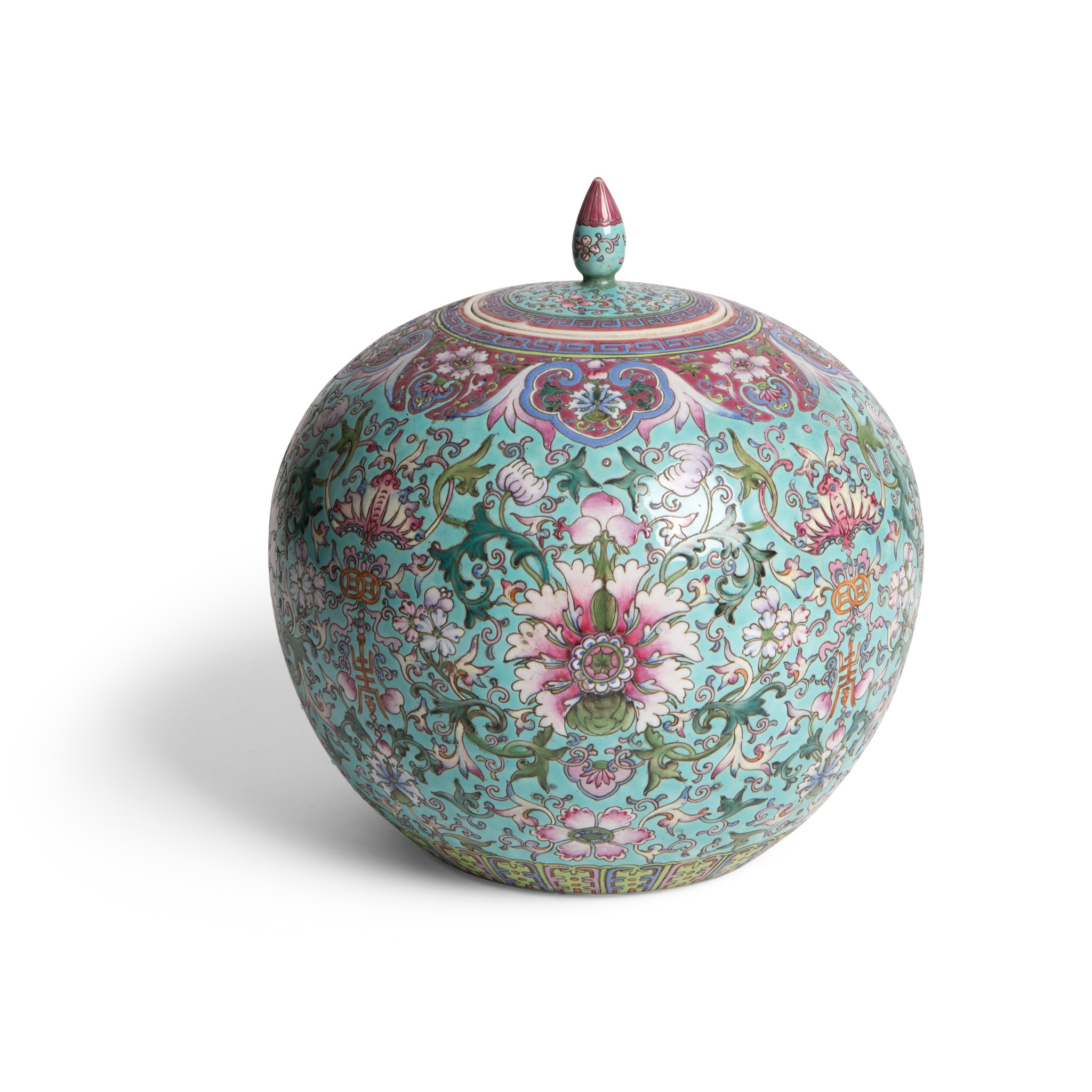 FAMILLE ROSE GINGER JAR WITH COVER