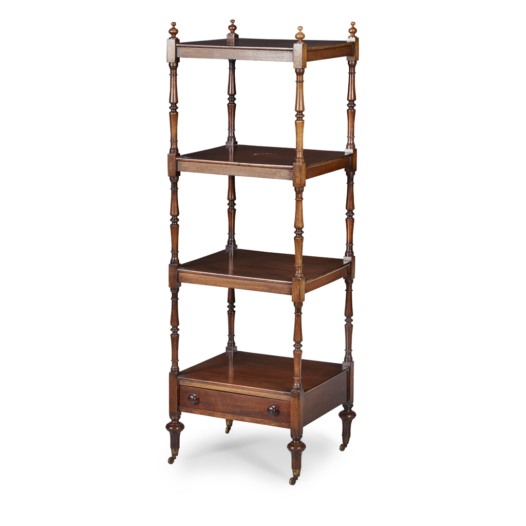 EARLY VICTORIAN MAHOGANY WHATNOT