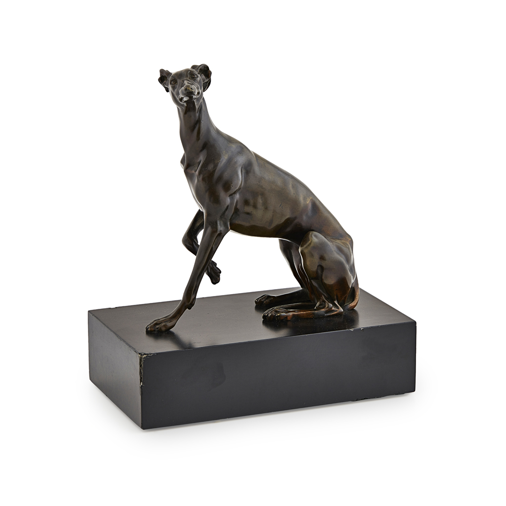 REGENCY BRONZE FIGURE OF A GREYHOUND