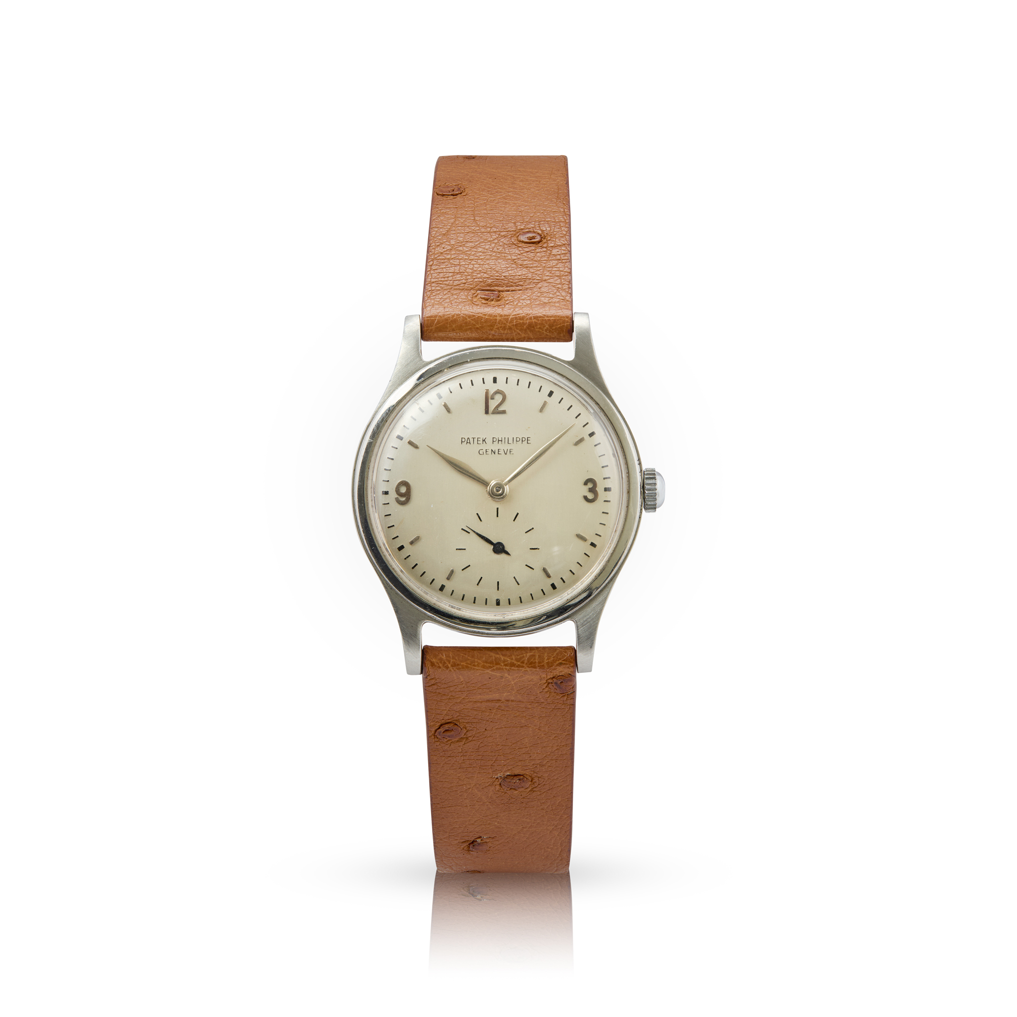 Patek Philippe. A fine and very rare stainless steel mechanical wristwatch in waterproof-type case