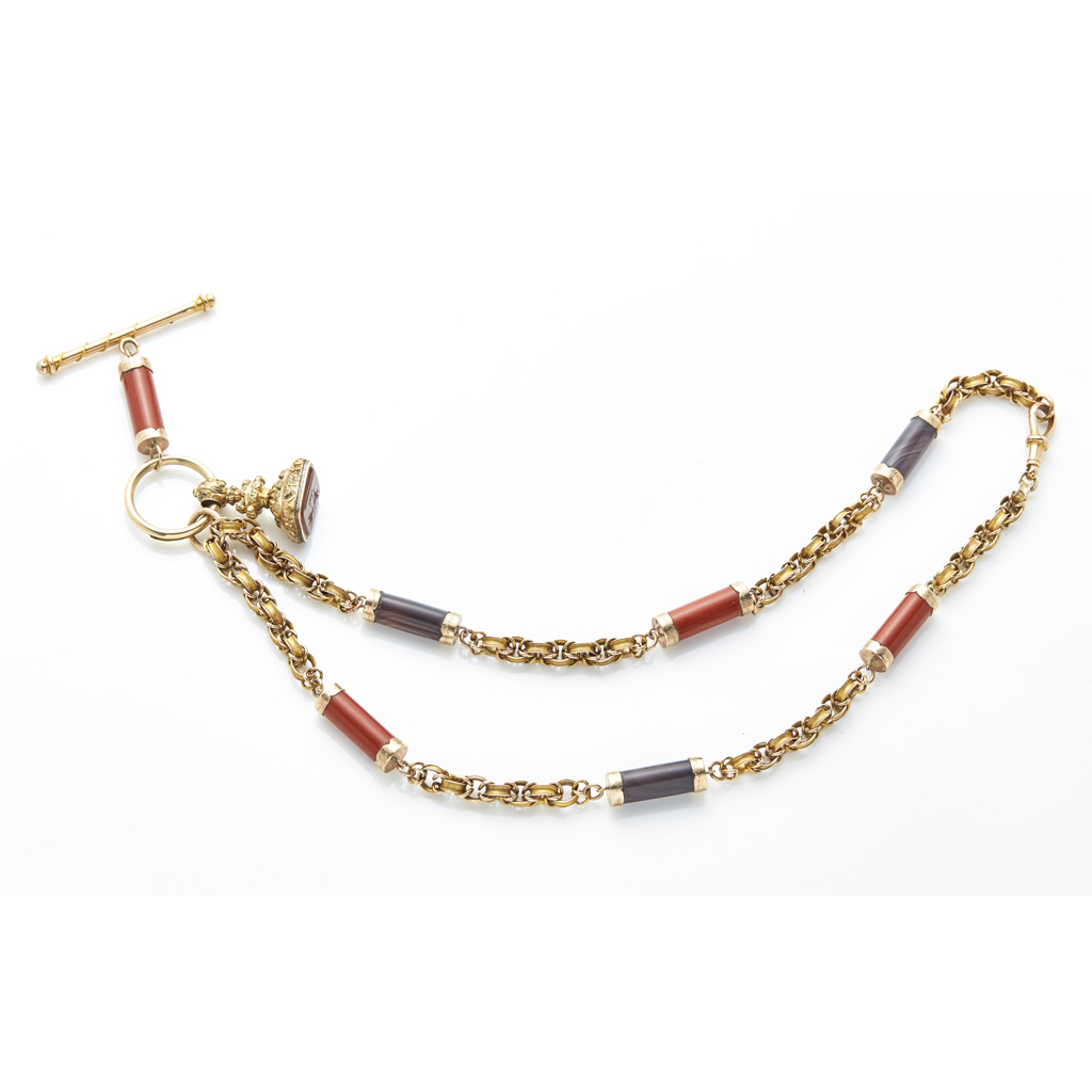 A gentleman's agate set double Albert