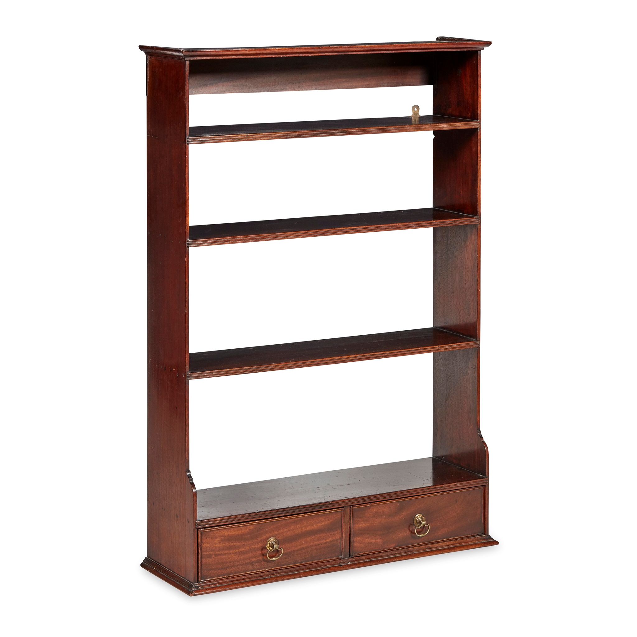 LATE GEORGIAN MAHOGANY HANGING WALL SHELVES