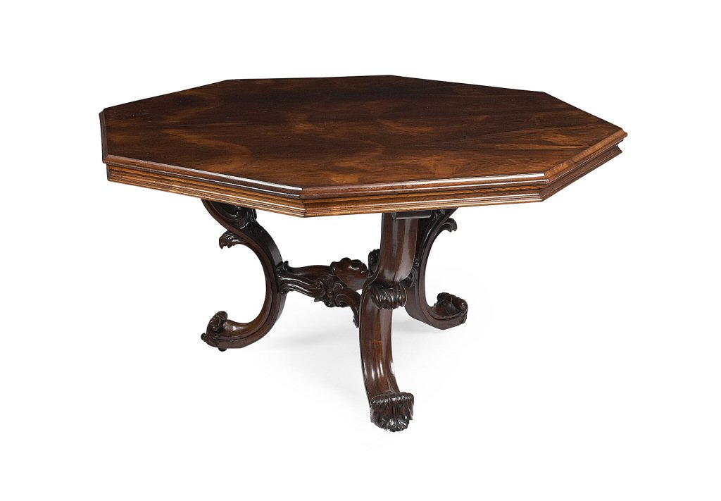 WILLIAM IV ROSEWOOD OCTAGONAL CENTRE TABLE