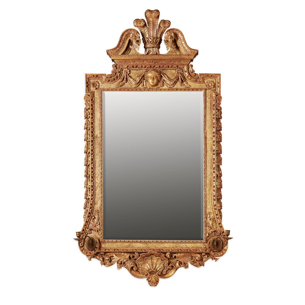 GEORGE II STYLE GILTWOOD AND GESSO MIRROR