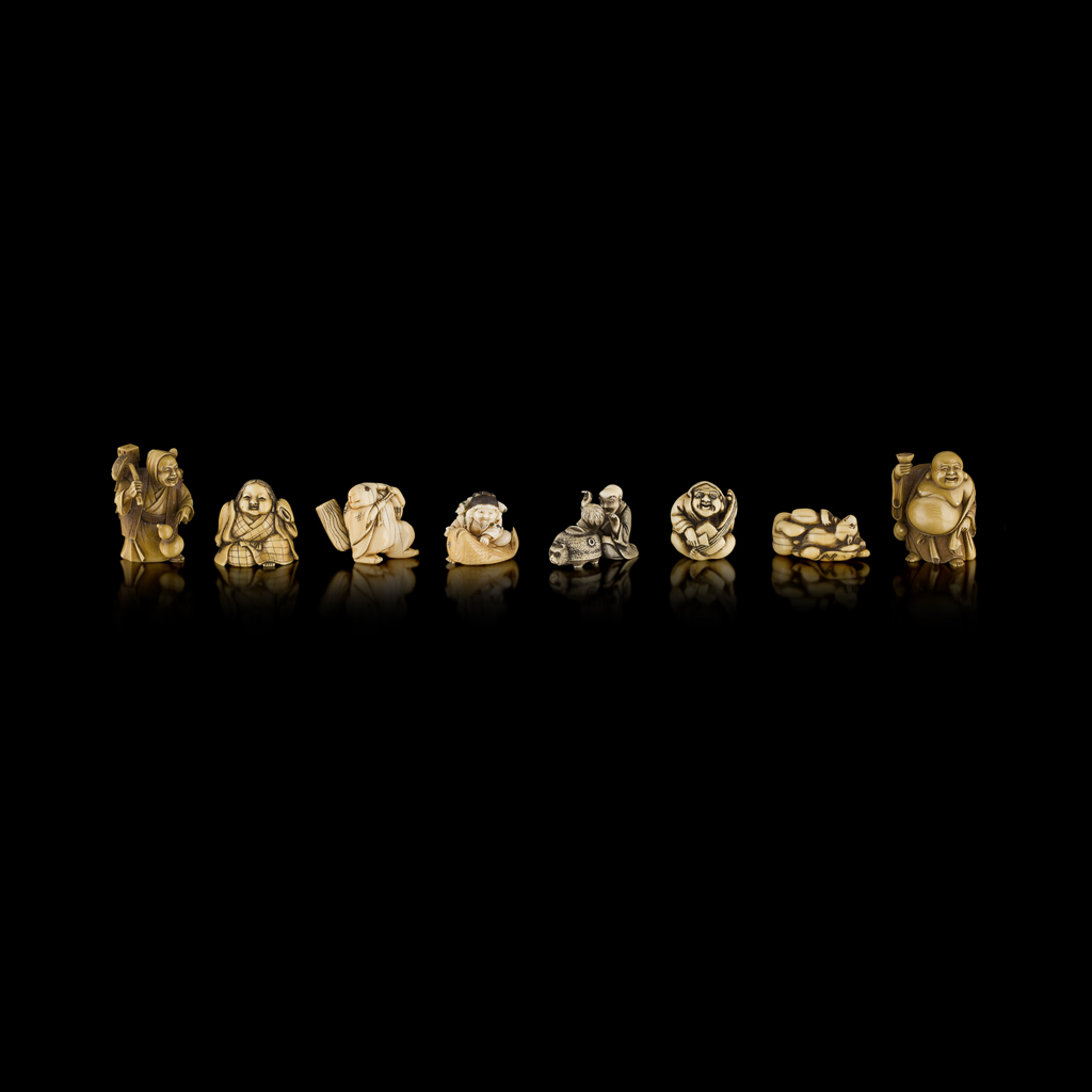 COLLECTION OF THIRTEEN NETSUKE