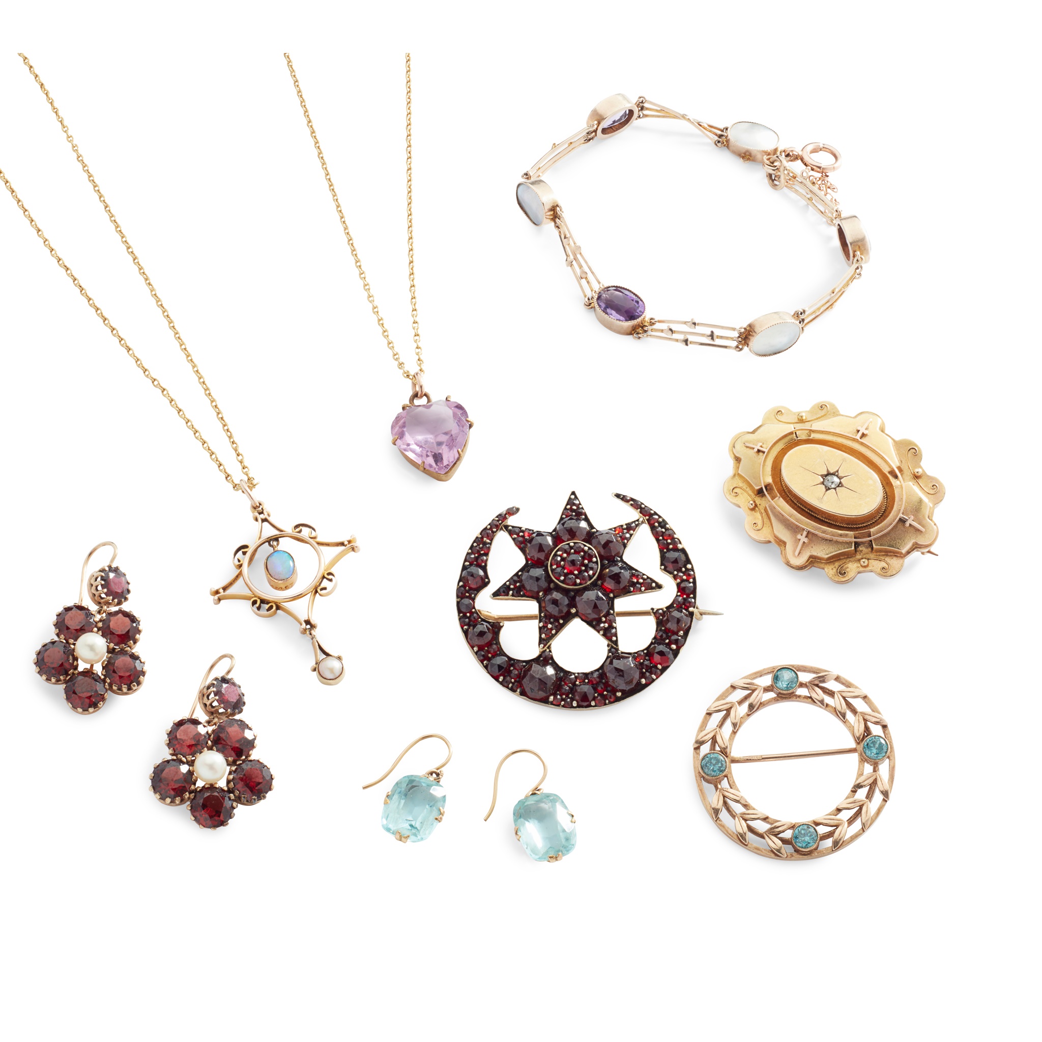 A collection of gem-set jewellery