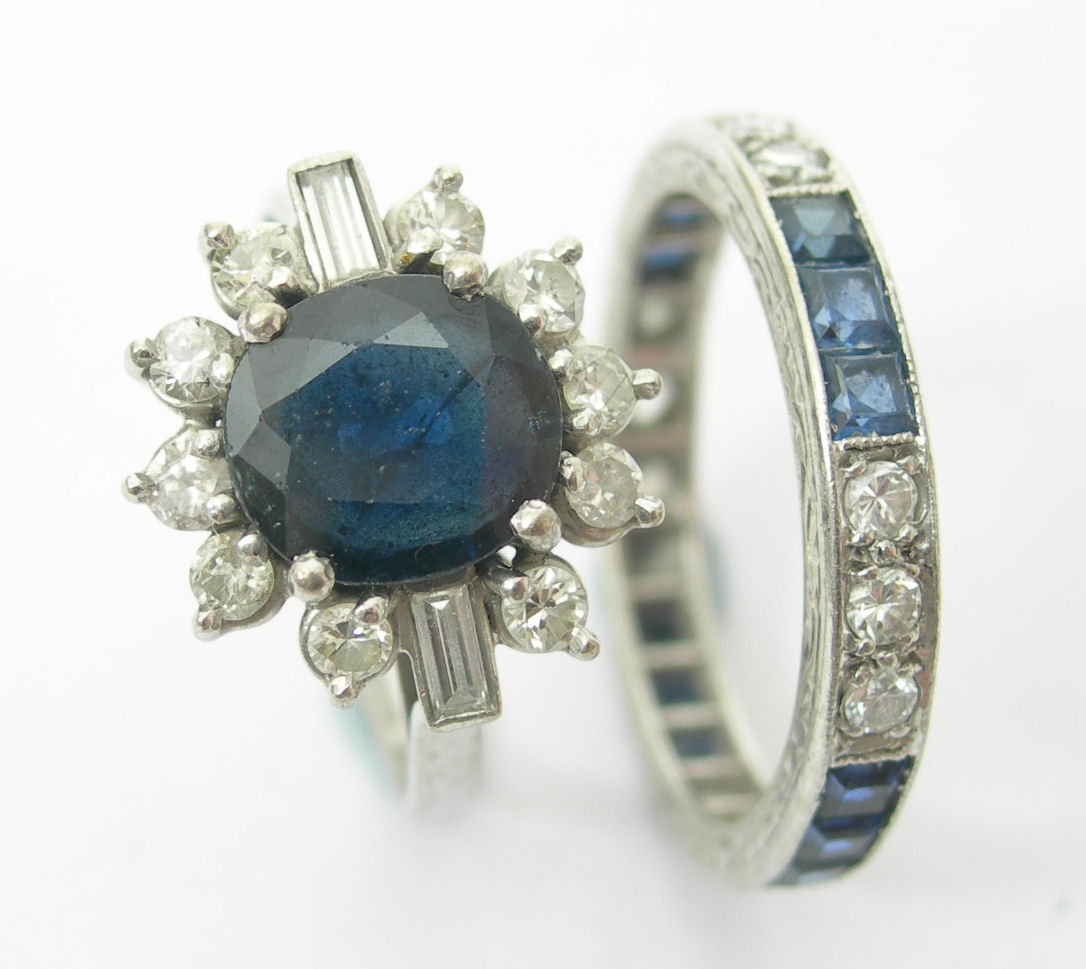 A sapphire and diamond set full-eternity ring,