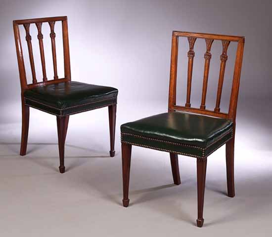 A set of six mahogany dining chairs