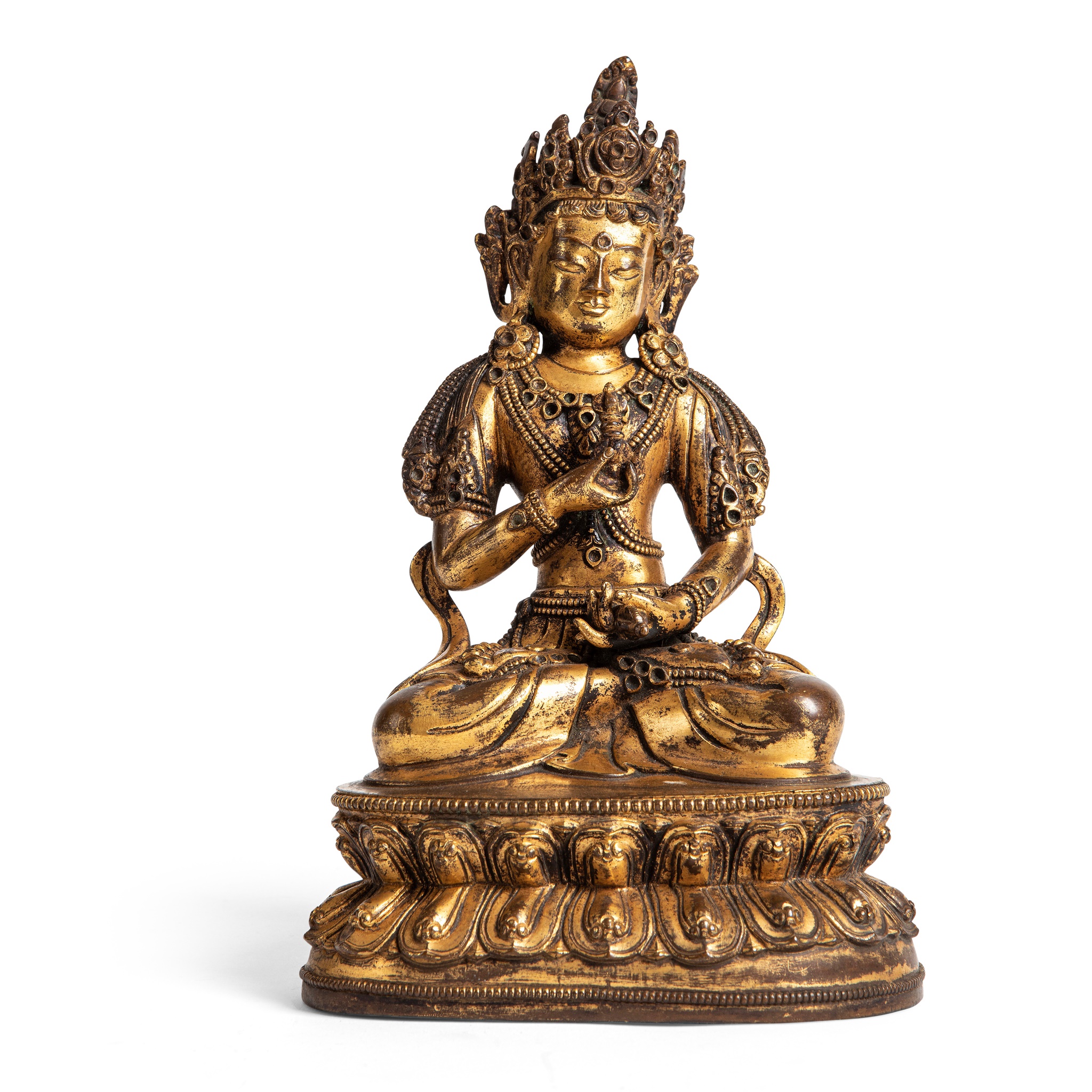 GILT-BRONZE FIGURE OF VAJRASATTVA