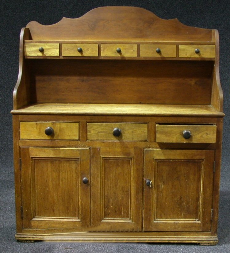 A pine and ash kitchen dresser,