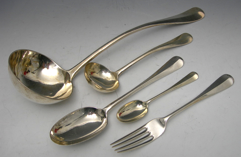 A part set of flatware
