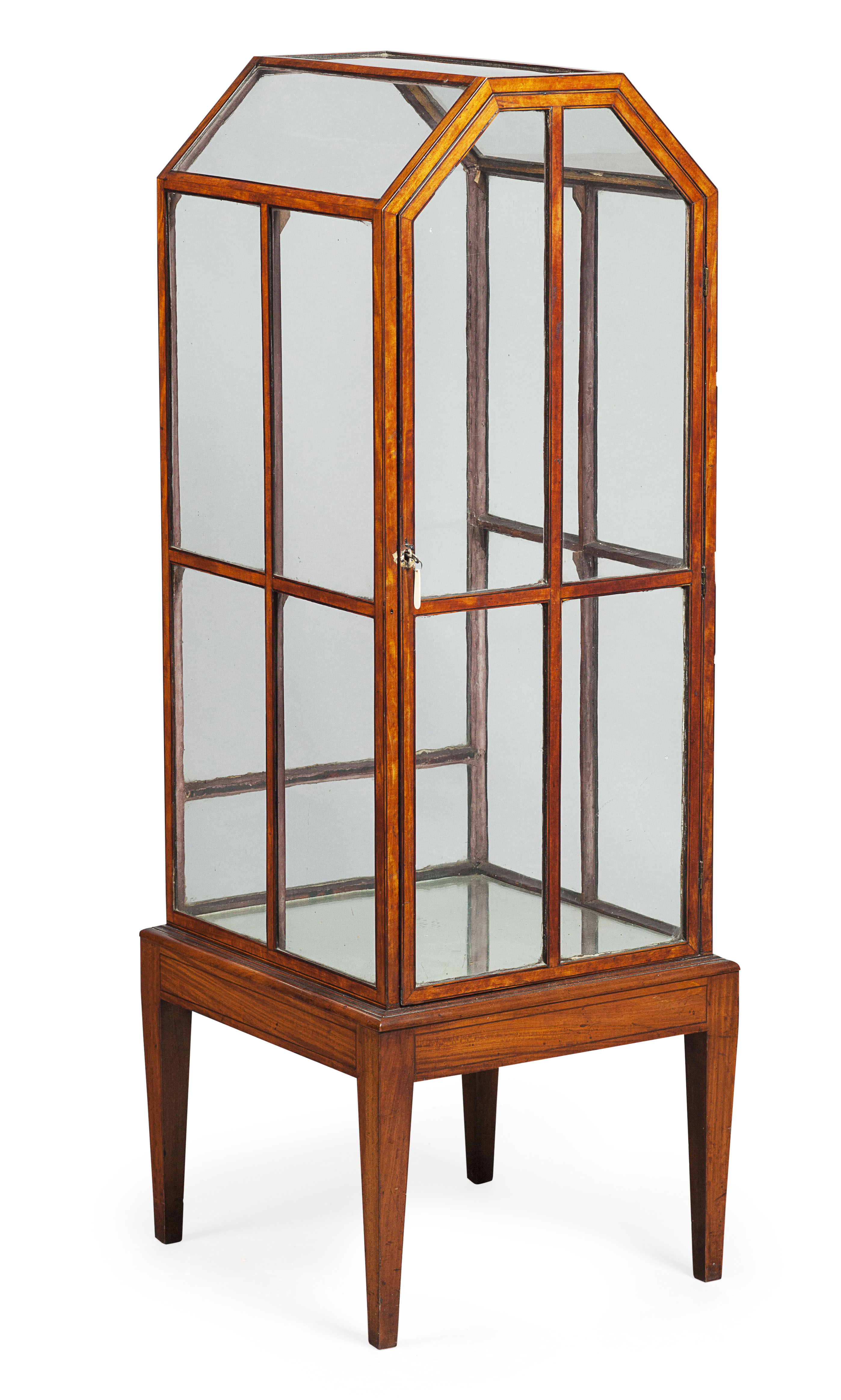 EDWARDIAN SATINWOOD VITRINE CABINET