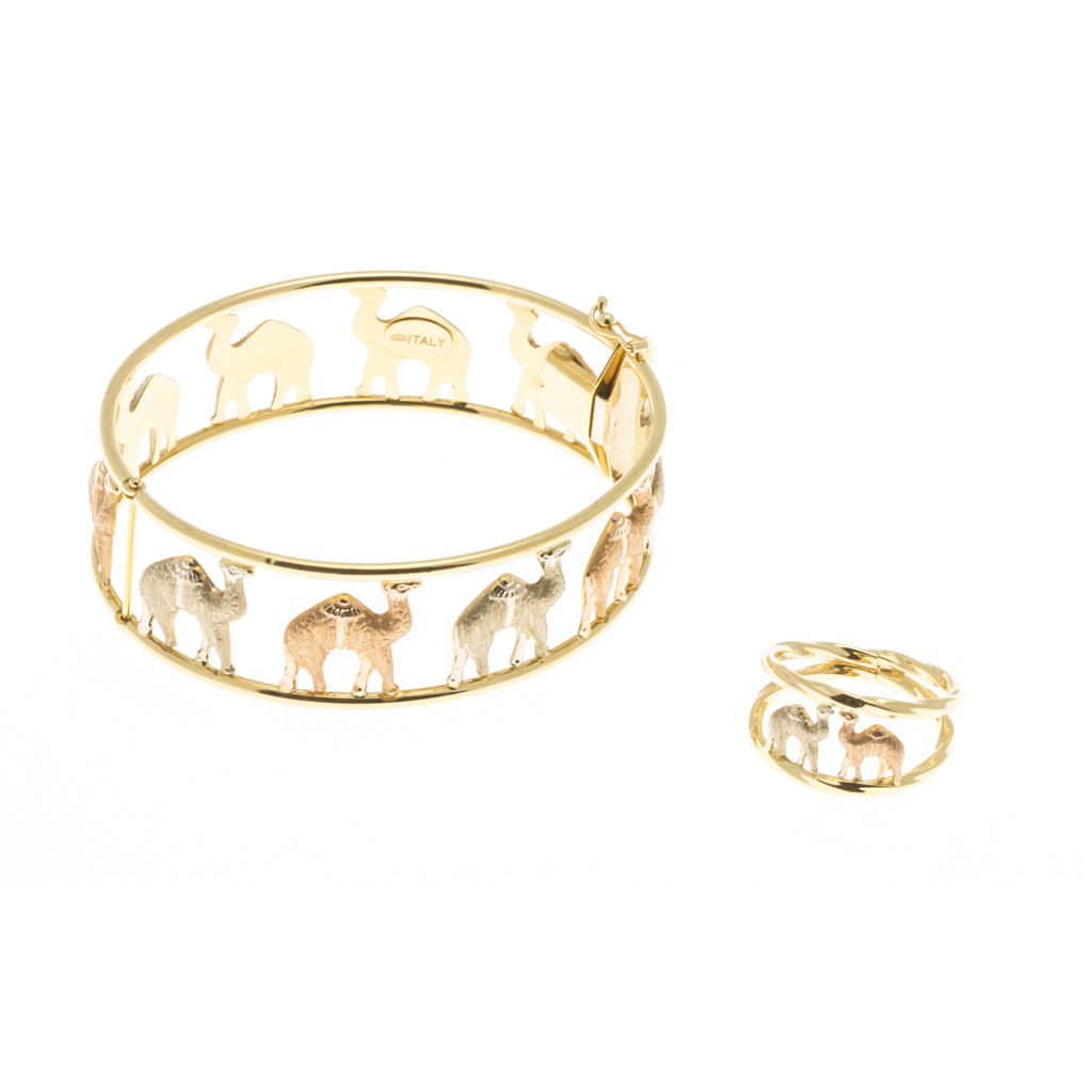 A modern bangle and matching ring