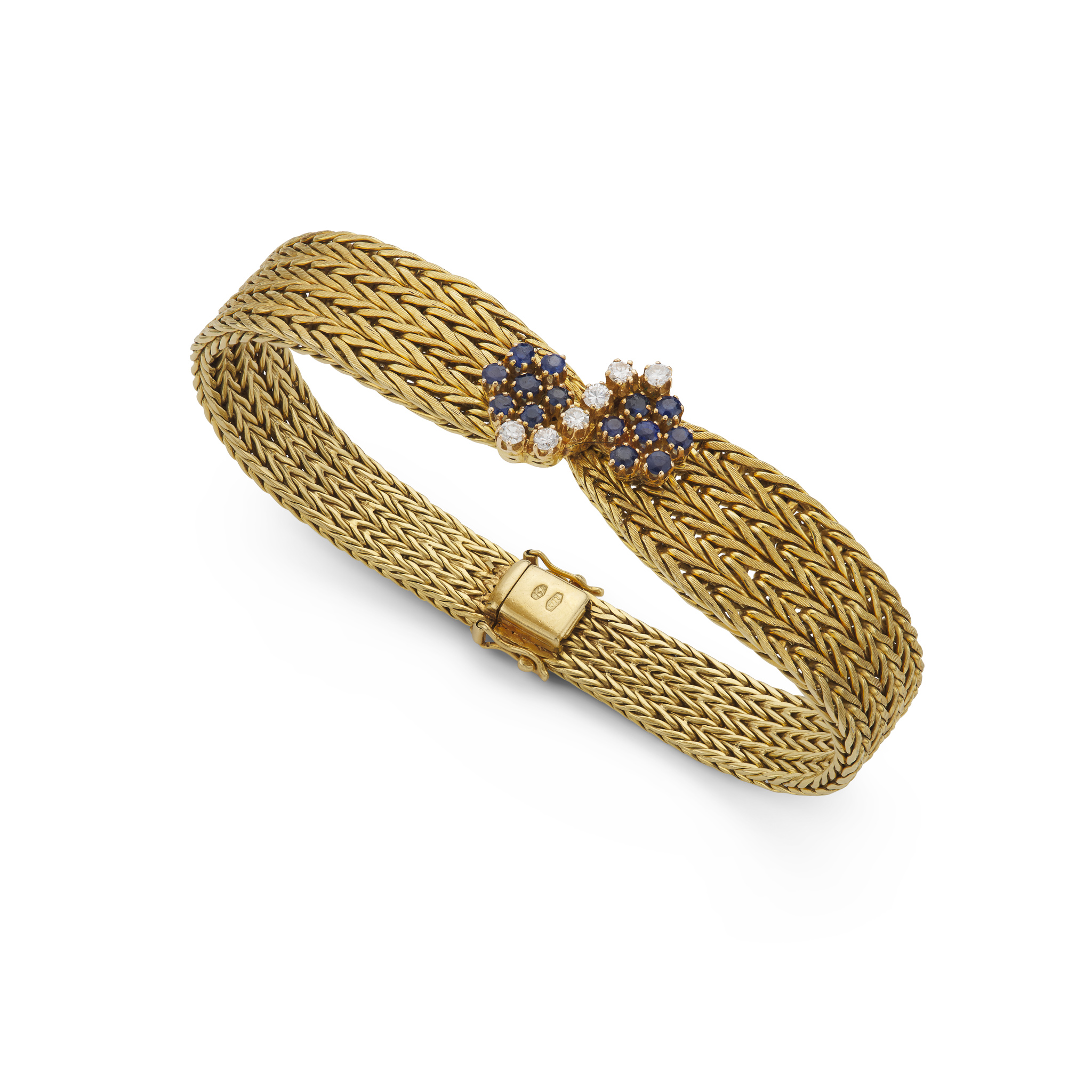 A mid 20th century sapphire and diamond bracelet