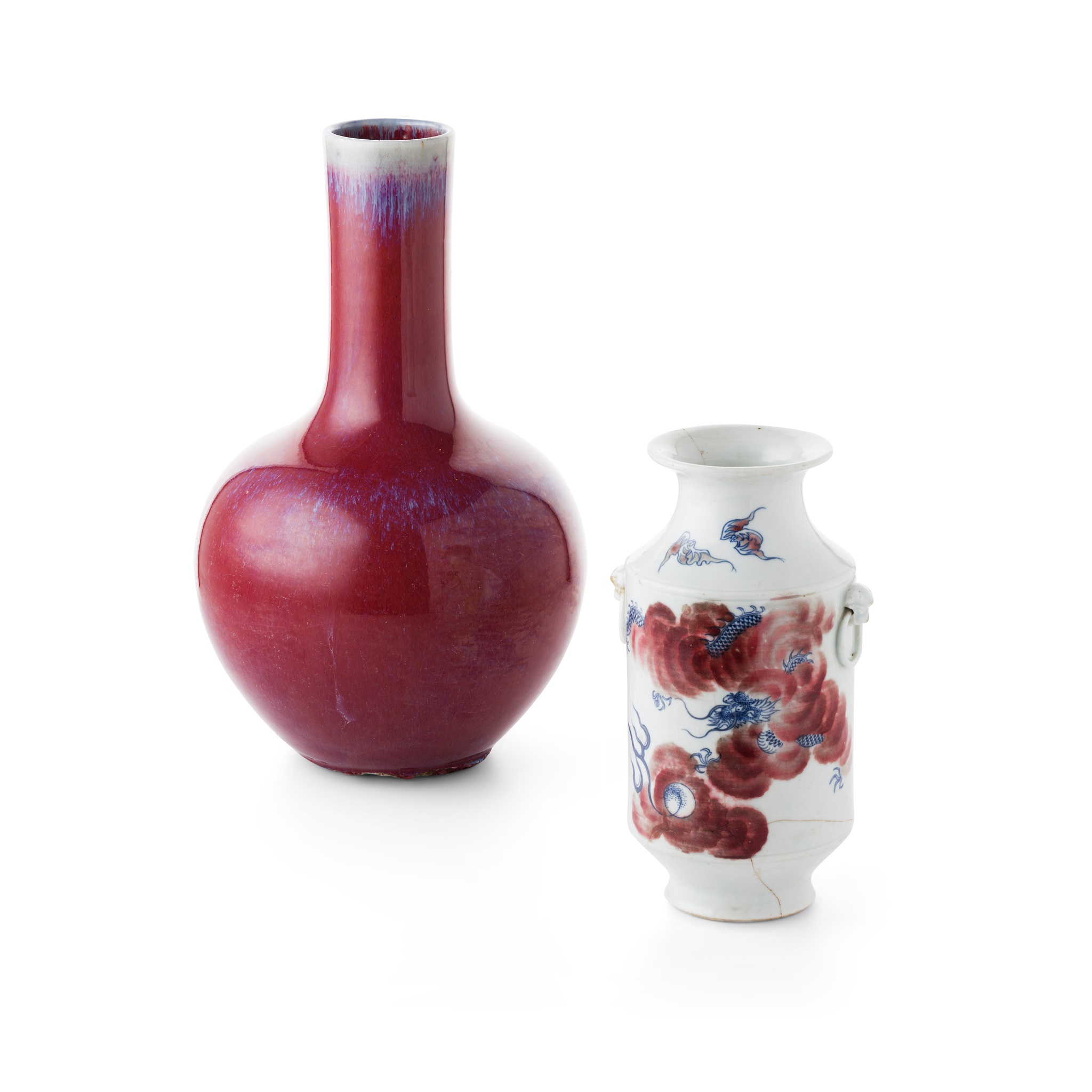 FLAMBÉ-GLAZED BOTTLE VASE