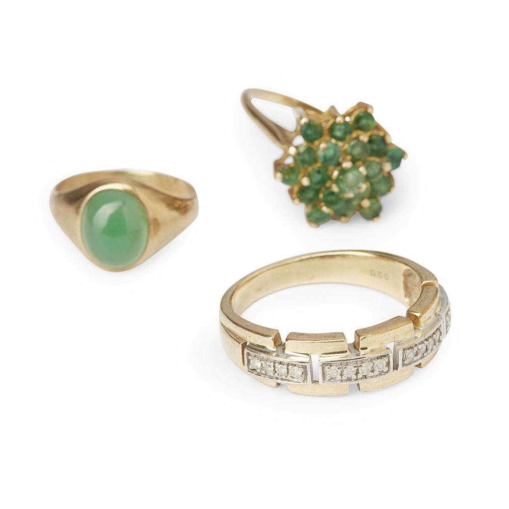 AMENDMEND TO CATALOGUE Three gem set rings