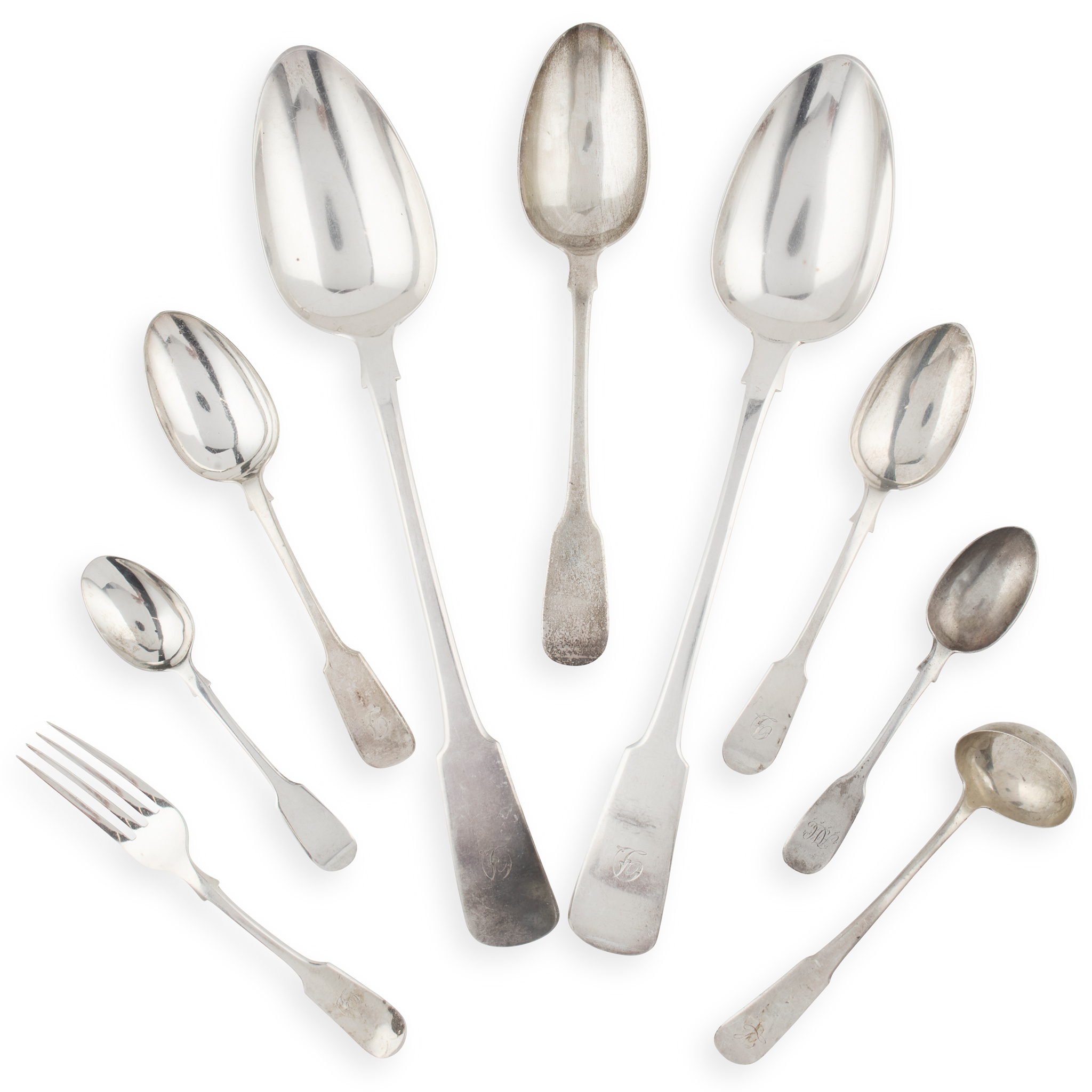 A COLLECTION OF FIDDLE PATTERN FLATWARE