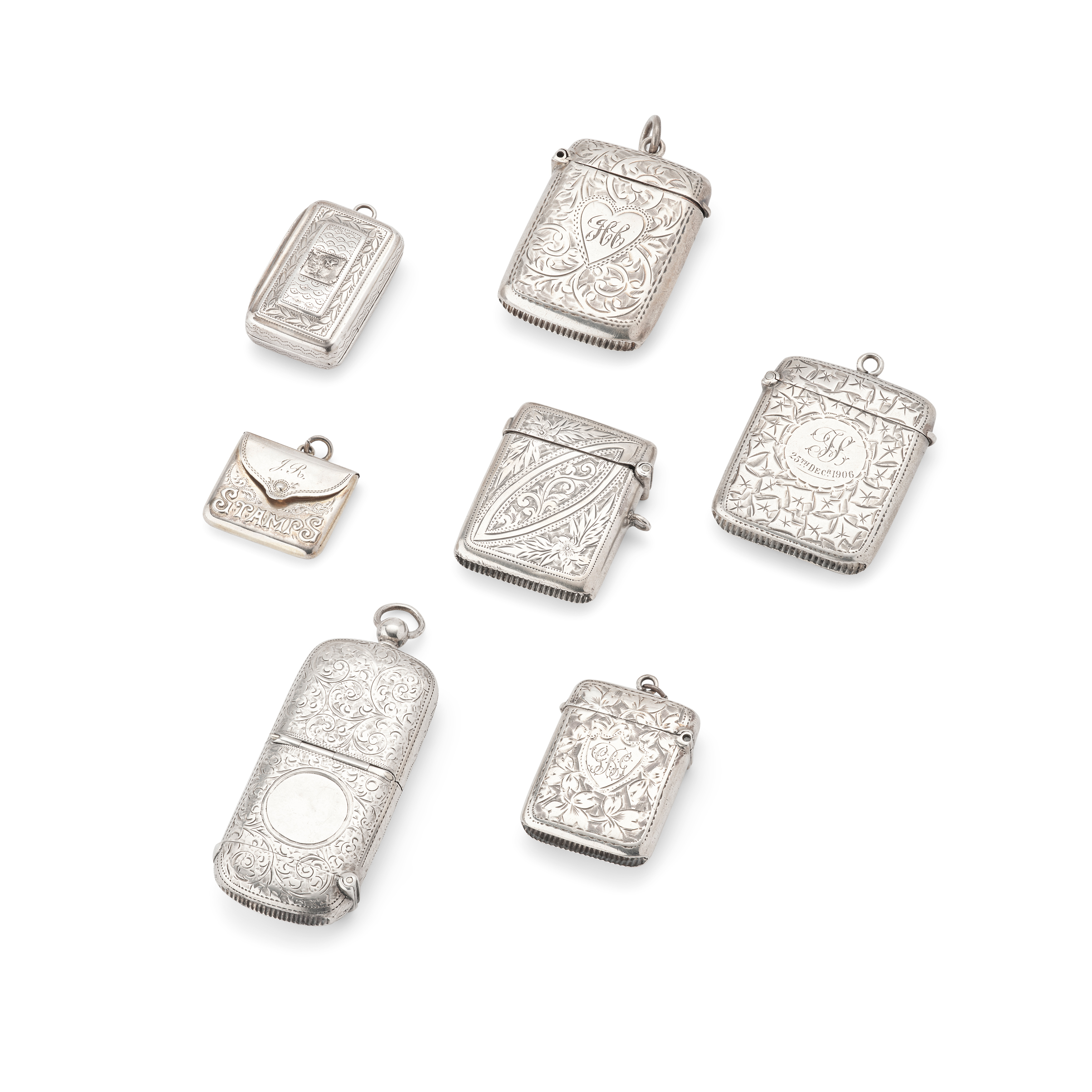 A COLLECTION OF VESTA CASES AND VINAIGRETTES