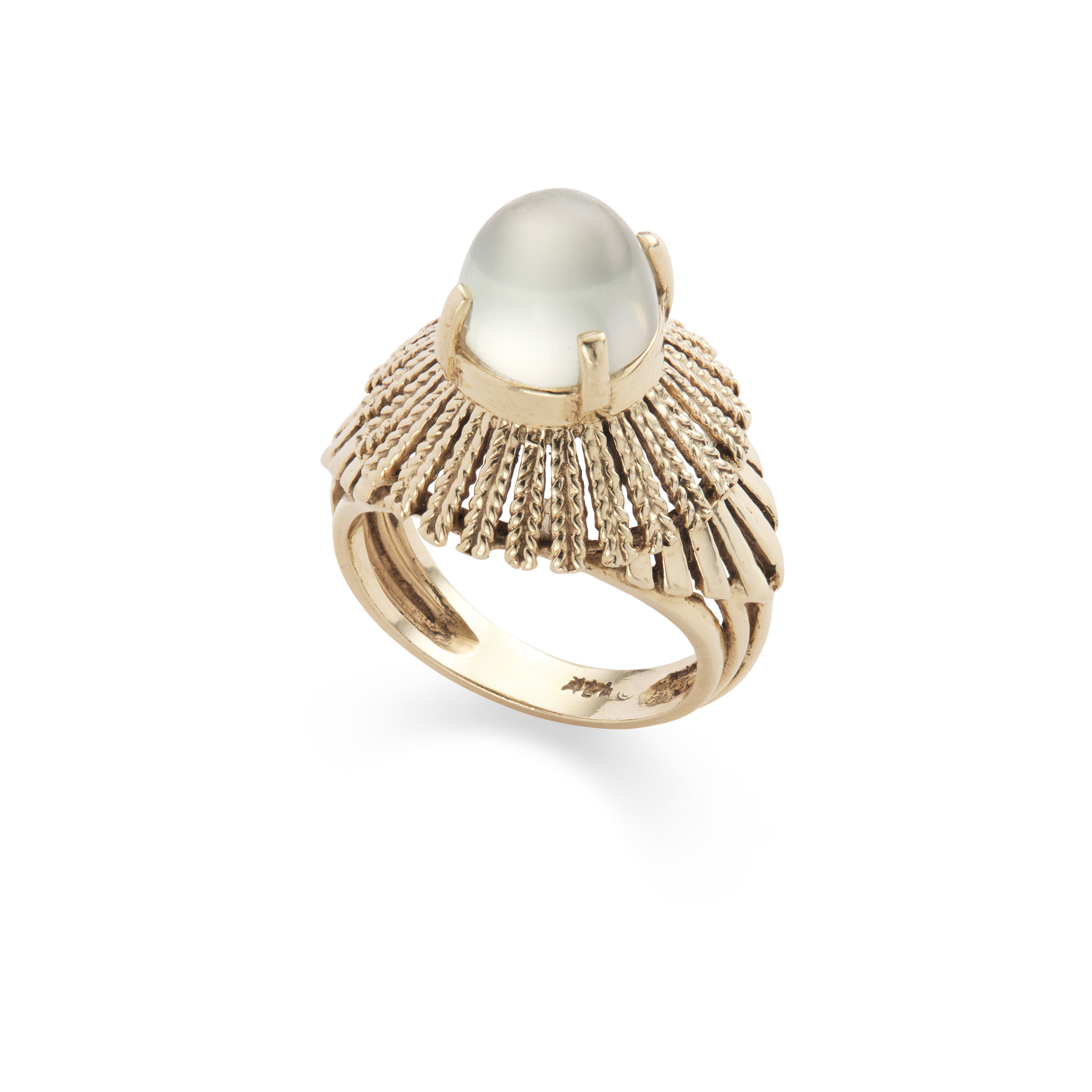 A retro moonstone ring, circa 1970s