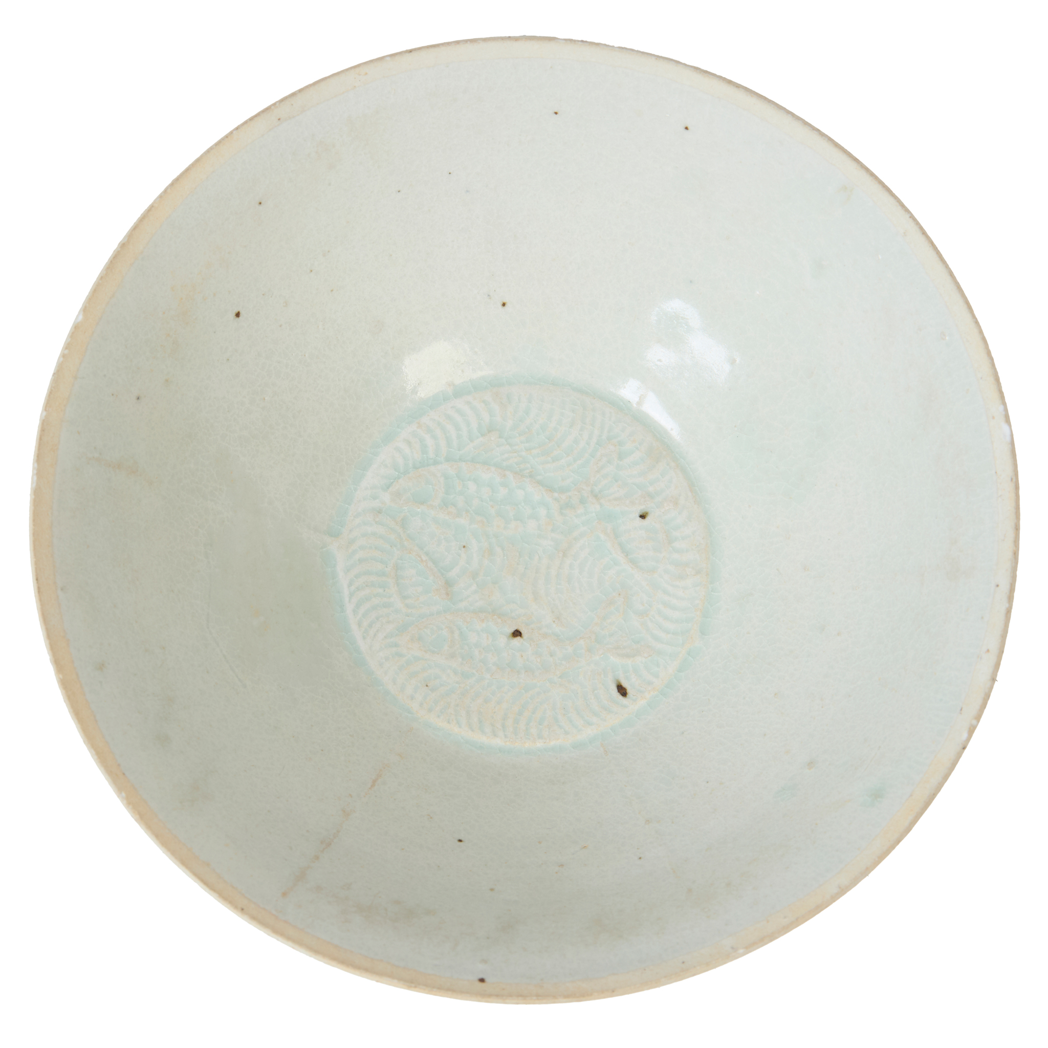 CHINESE QINGBAI 'DOUBLE FISH' CONICAL BOWL