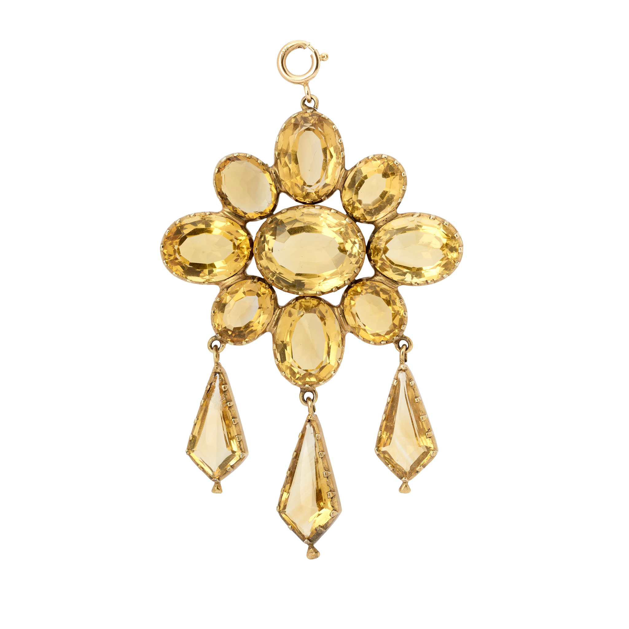 A Victorian citrine pendant, circa 1870s