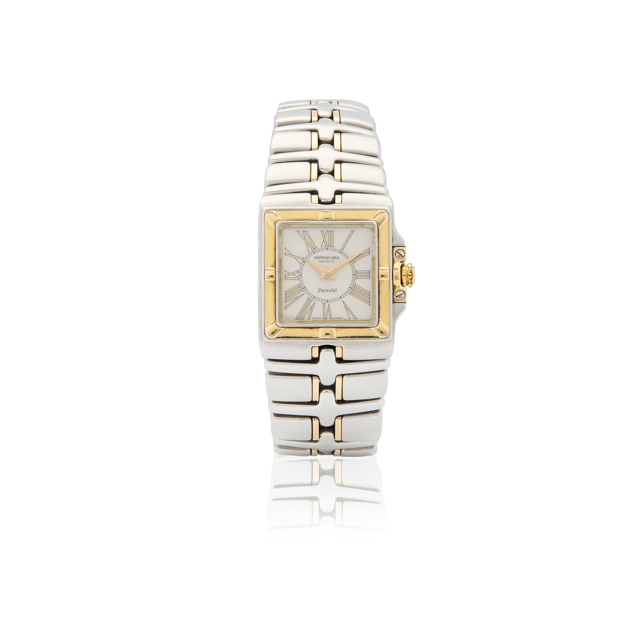 Raymond Weil. A Ladies stainless steel and gold plated quartz bracelet watch