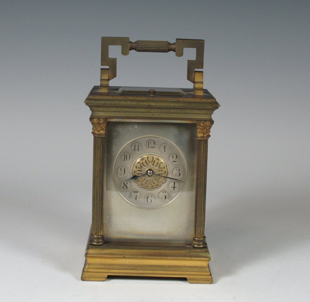A late 19th century French carriage clock