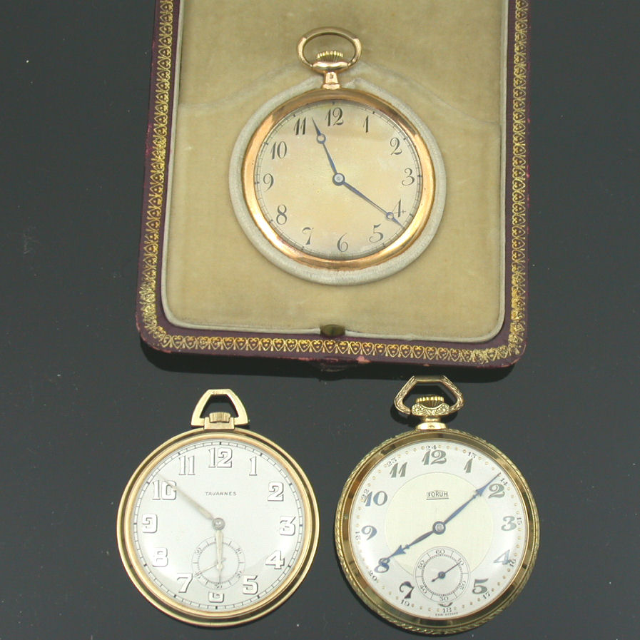 A 1940's slimline 18k cased keyless wind pocket watch,