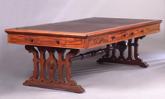 A massive Victorian mahogany library table