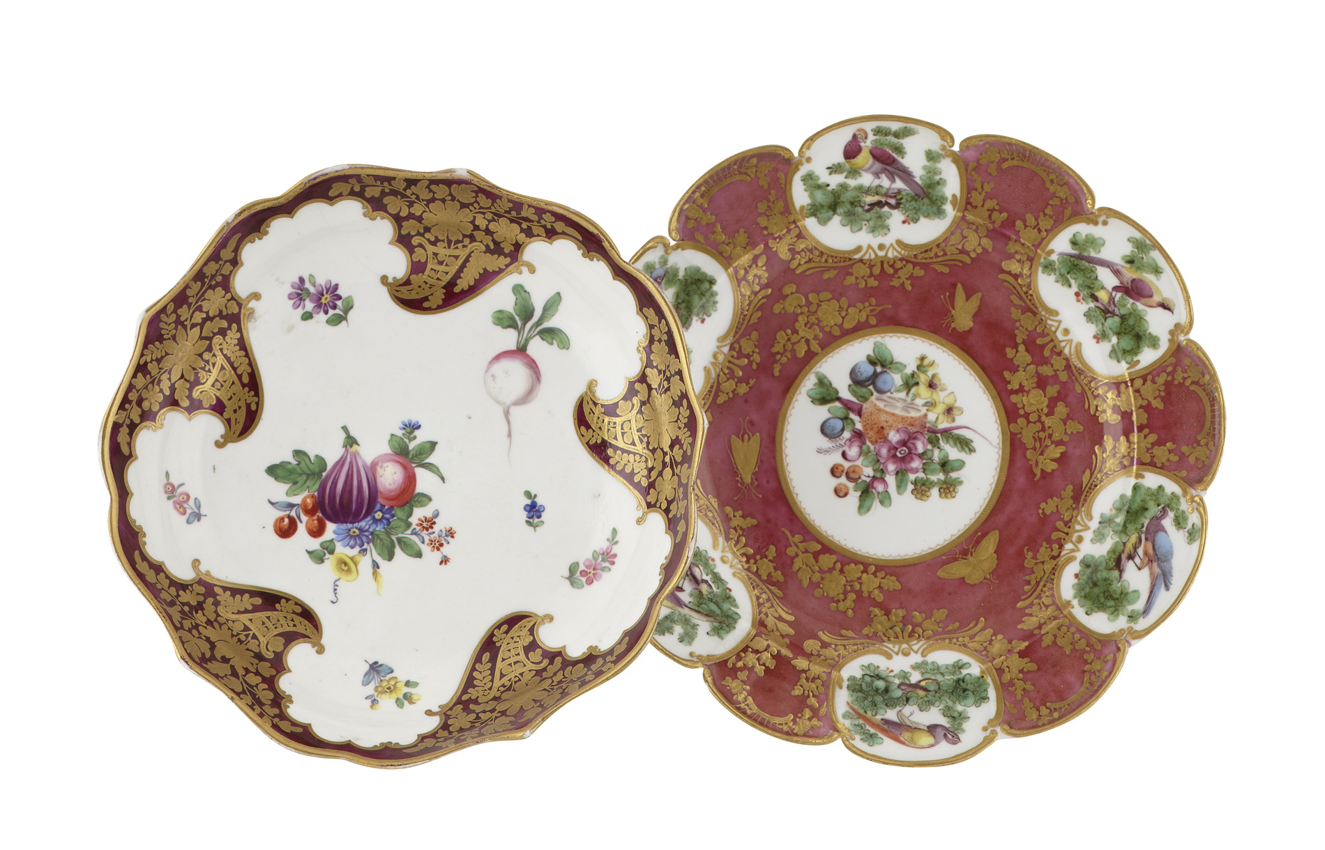 TWO EARLY ENGLISH PORCELAIN DISHES