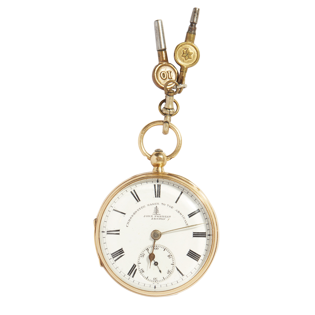 A gentleman's 18ct gold open-faced pocket watch, John Forrest London
