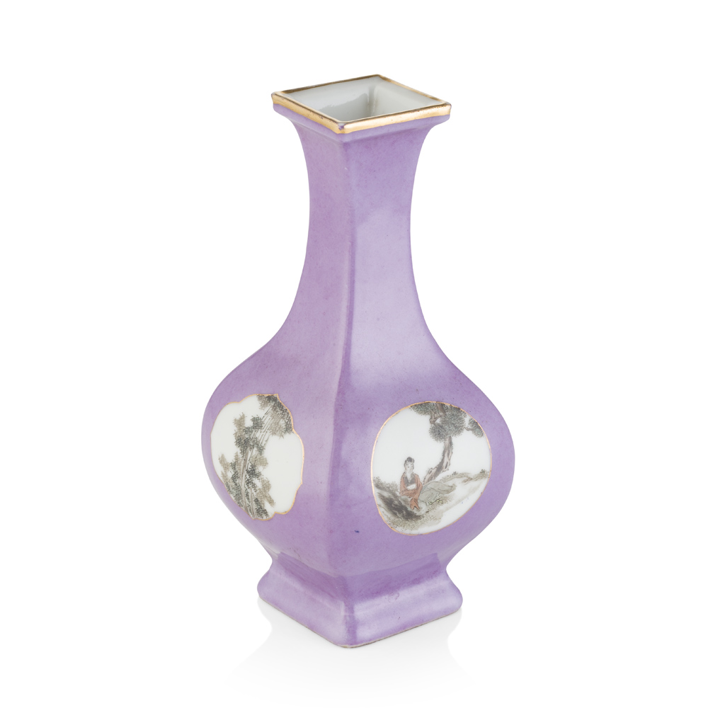 PURPLE-GROUND FACETTED VASE