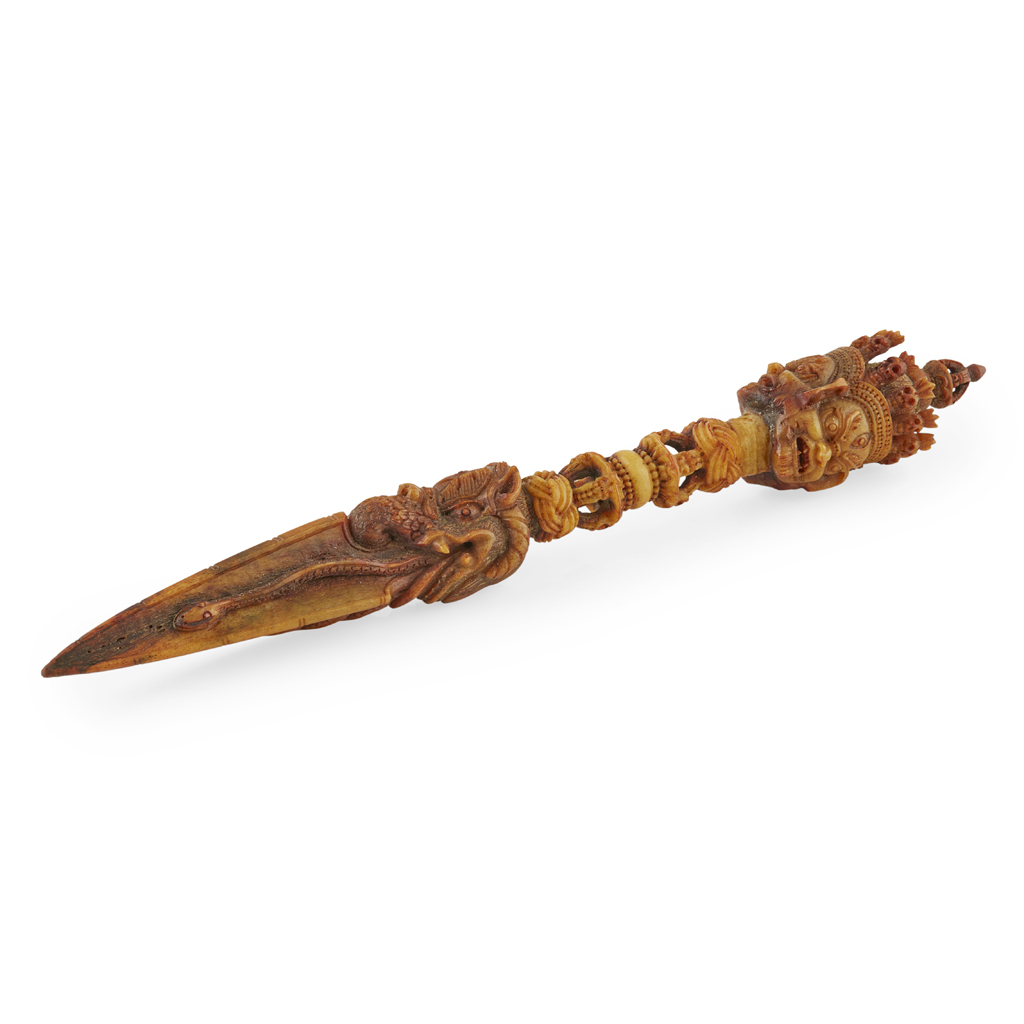 CARVED HORN RITUAL PHURBA