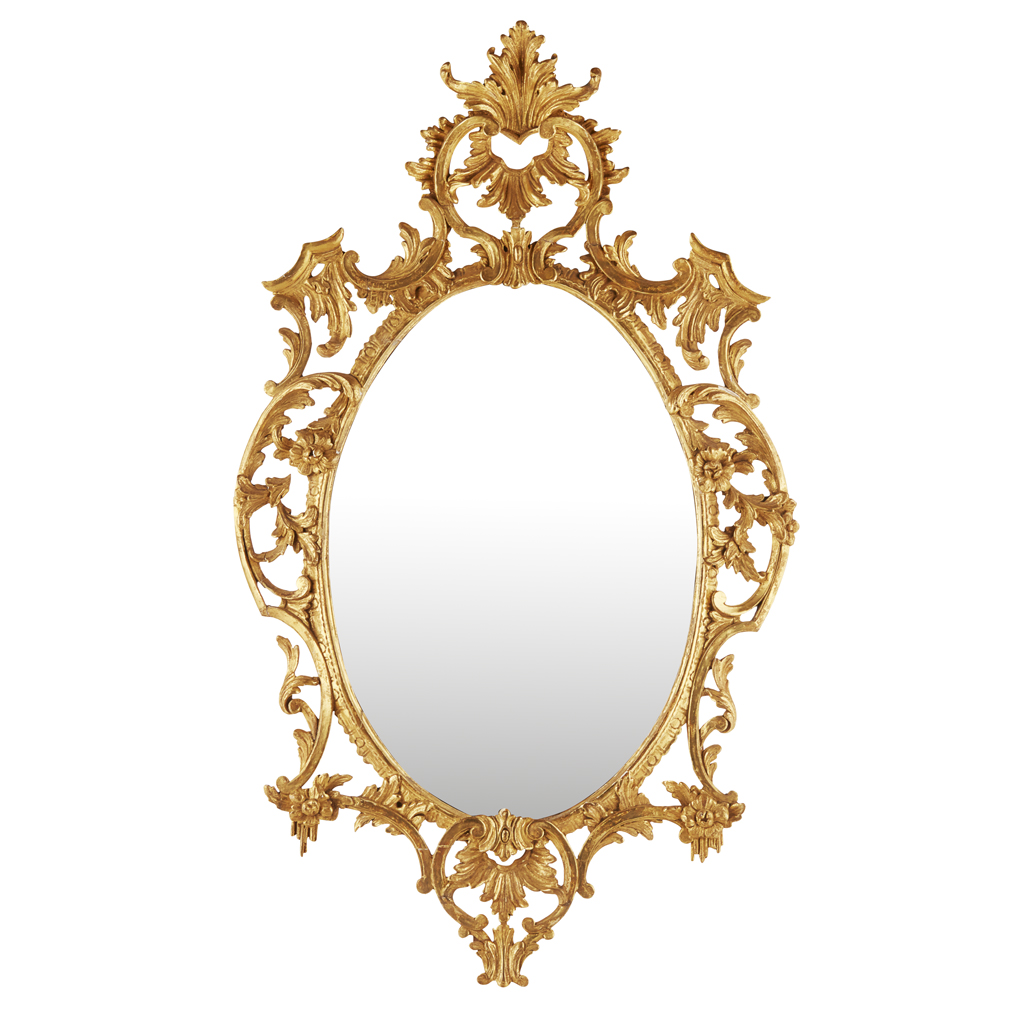 EARLY GEORGE III GILTWOOD AND GESSO MIRROR