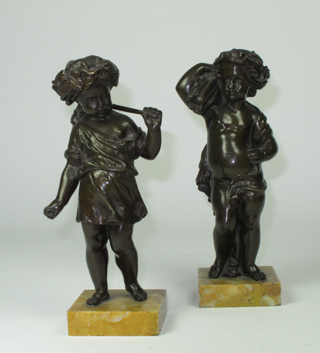 *PAIR OF BRONZE FIGURES OF CHERUBS