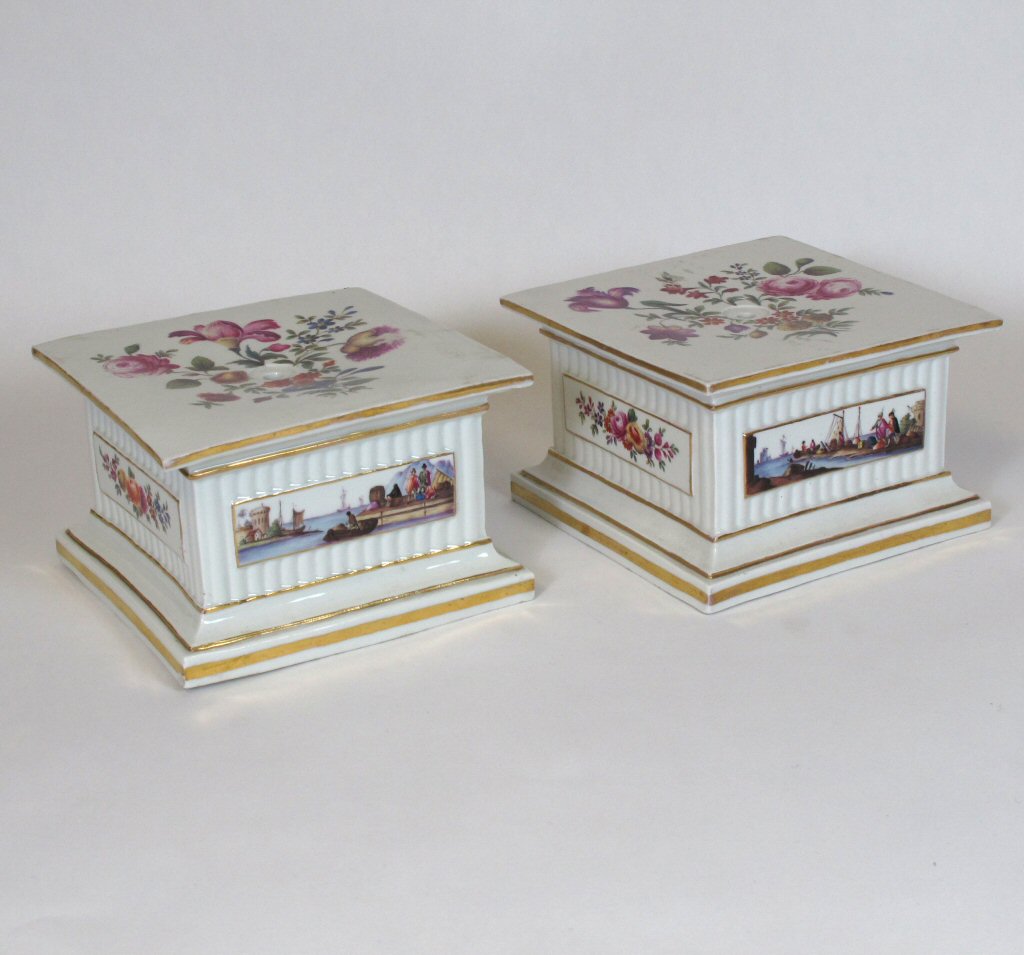 A pair of late 18th/ early 19th century Continental porcelain bases Possibly Furstenberg