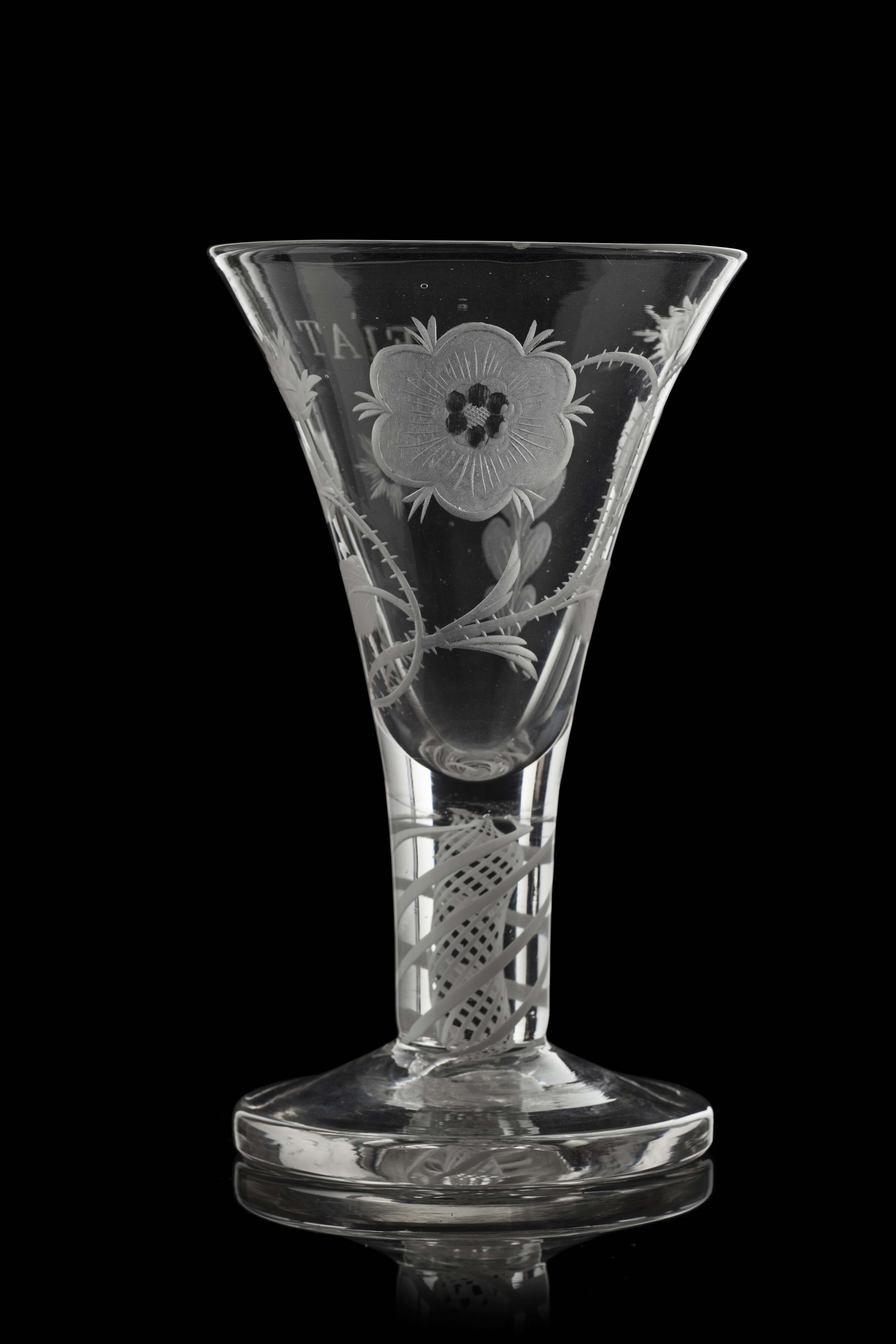 A large Jacobite firing glass