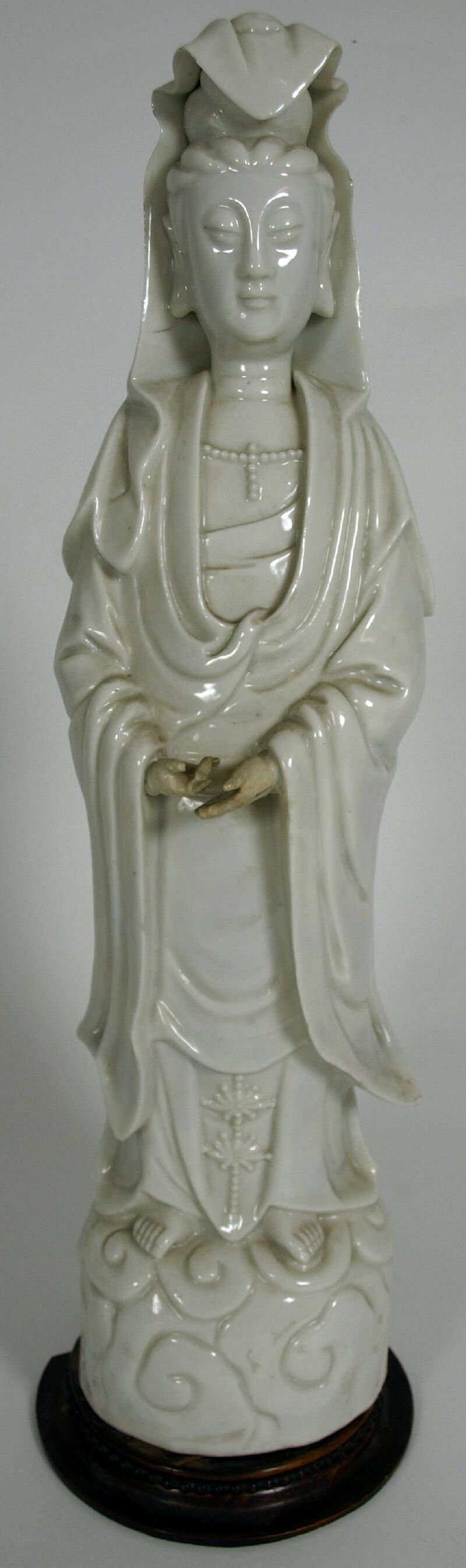 An 18th century Chinese blanc-de-chine Guanyin figure