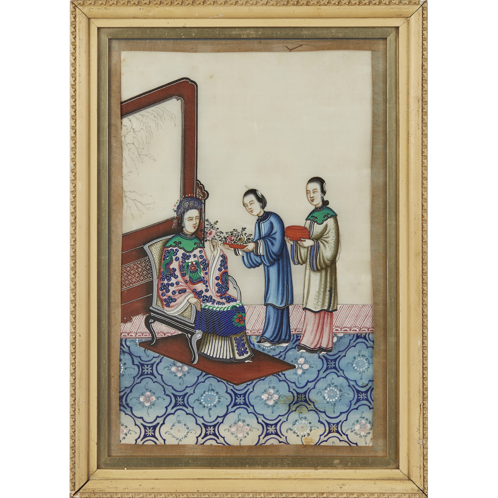 SET OF SEVEN PITH PAPER PAINTINGS